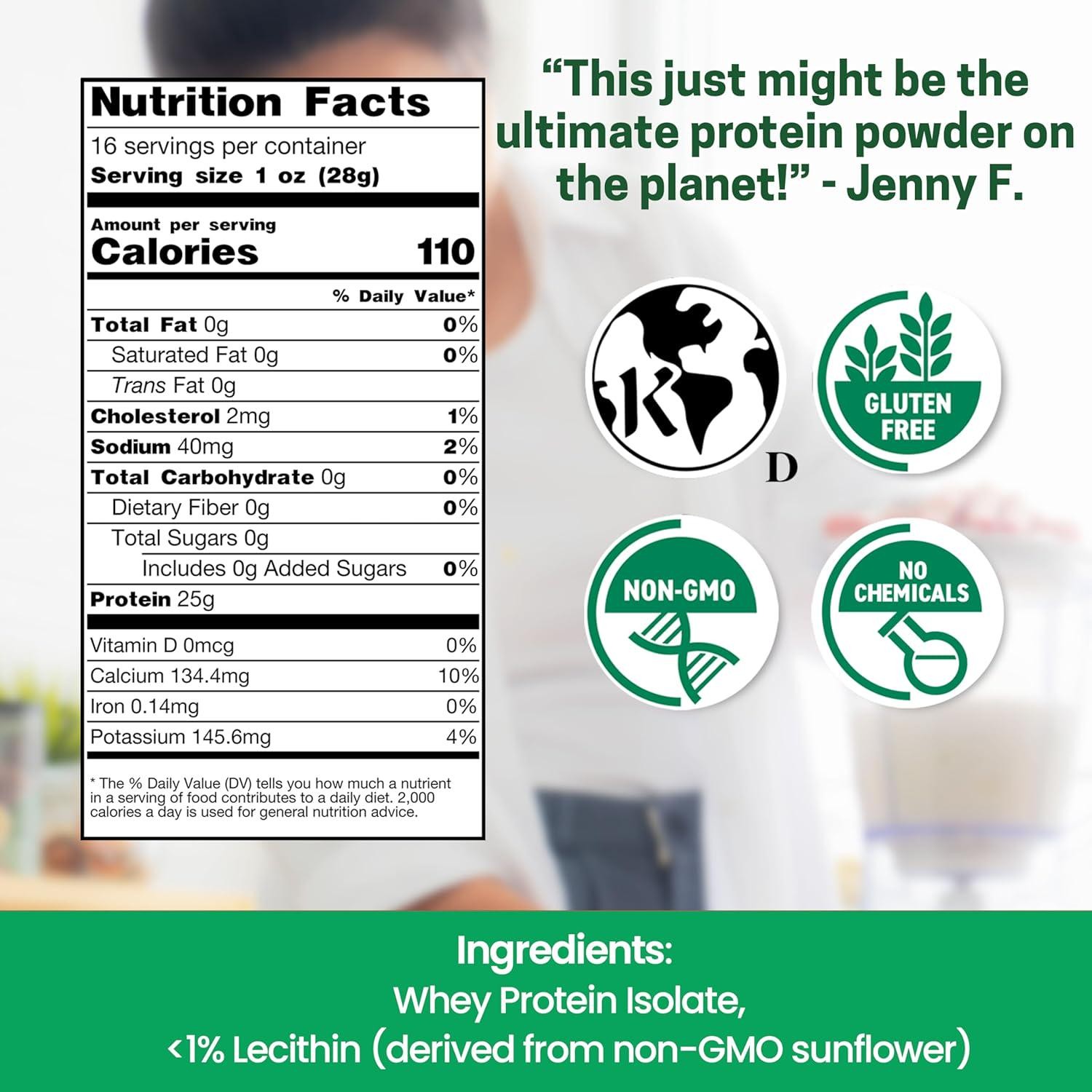 Z Natural Foods Ultra Whey Protein Isolate Powder – Pure, Unflavored, Whey – for