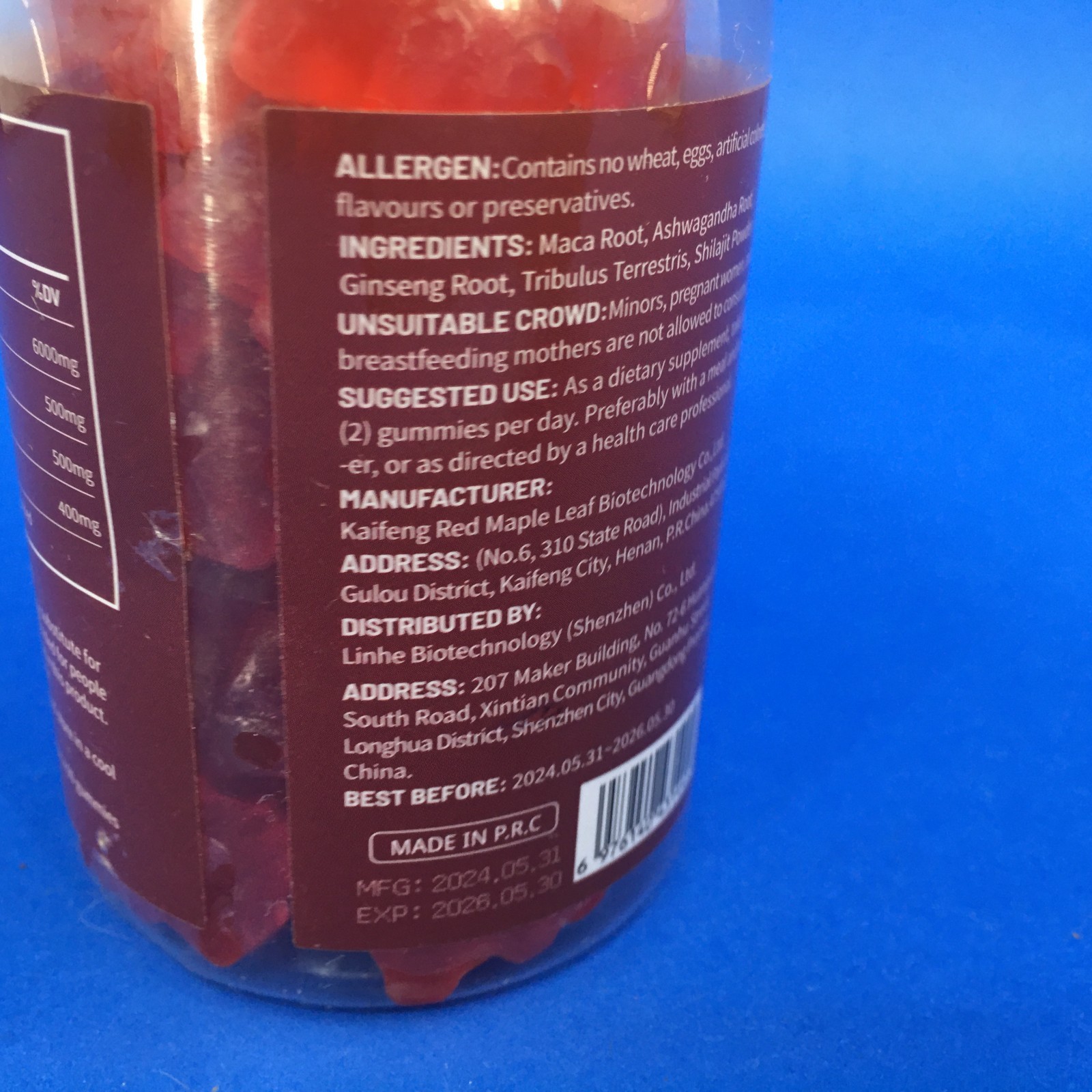 PersiNeed Maca Gummies 3-in-1 Maca Root Black Red Yellow 60 Gummies