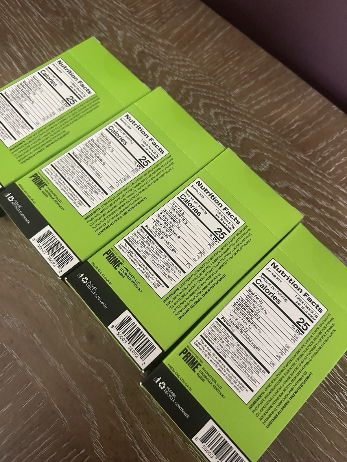 4 Boxes – PRIME Hydration Sticks, Lemon Lime, 24 Sticks 3-25