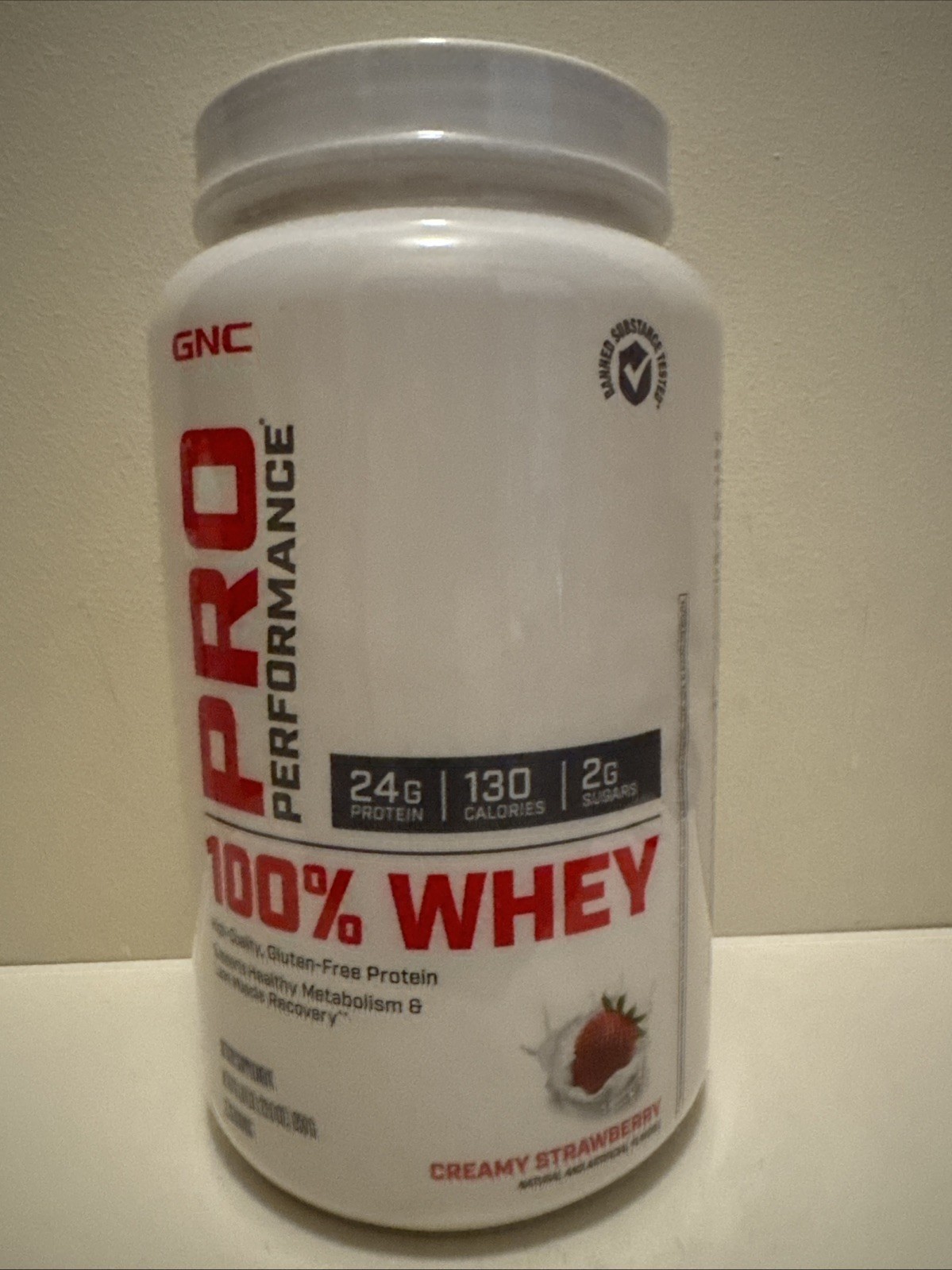 GNC Pro Performance 100% Whey Protein Powder Creamy Strawberry 25 Servings Read!
