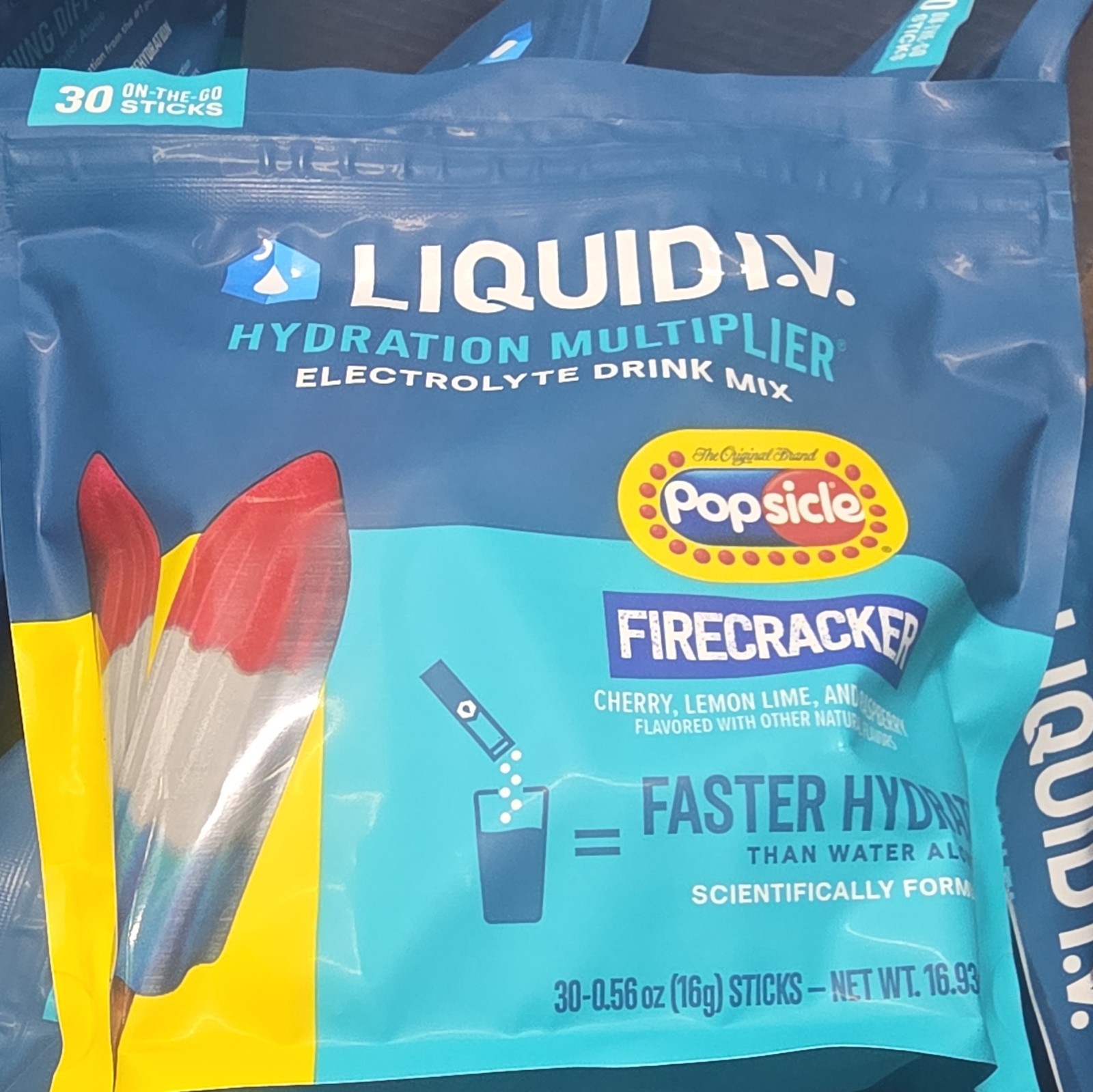 Liquid I.V. Hydration Multiplier Electrolyte Drink Mix 30 Sticks Firecracker