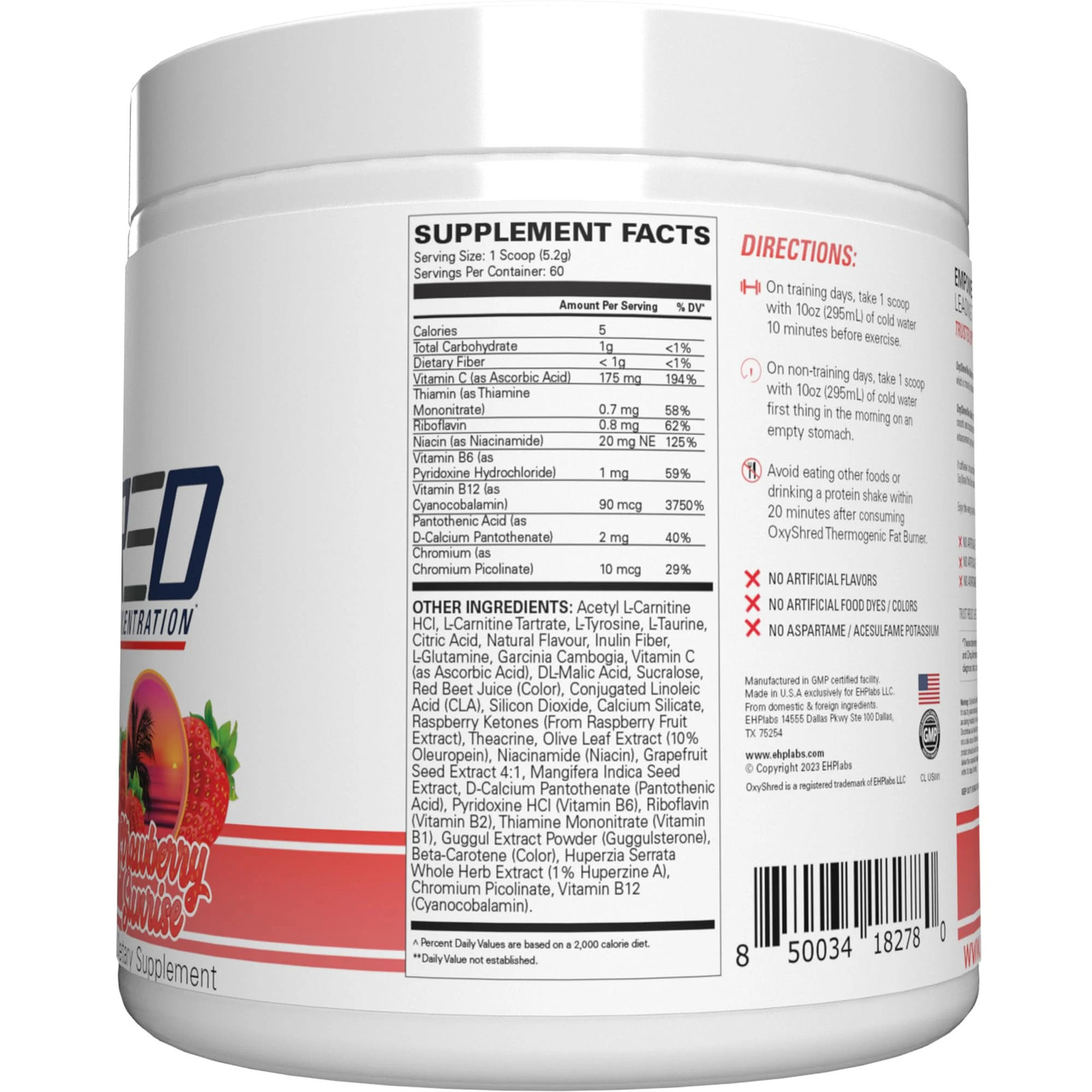 Oxyshred Non Stimulant Pre Workout Powder – Stim Free, Caffeine Free Preworkout