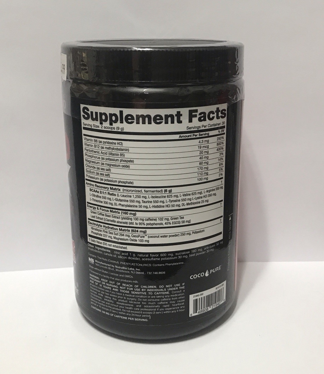 Amino Kick – Aminos & Energy – Hibiscus Strawberry Buzz – 9.5 oz (NutraBio)