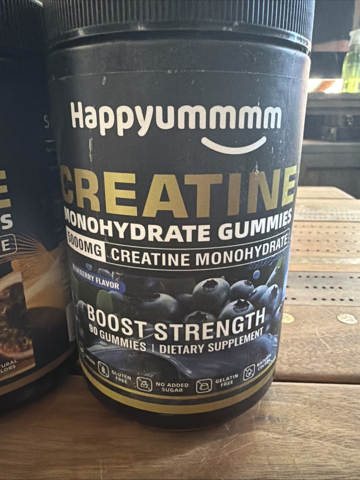 2pk Happyummmm Creatine Monohydrate Gummies 90ct EXP:11/27 Blueberry Passion Frt