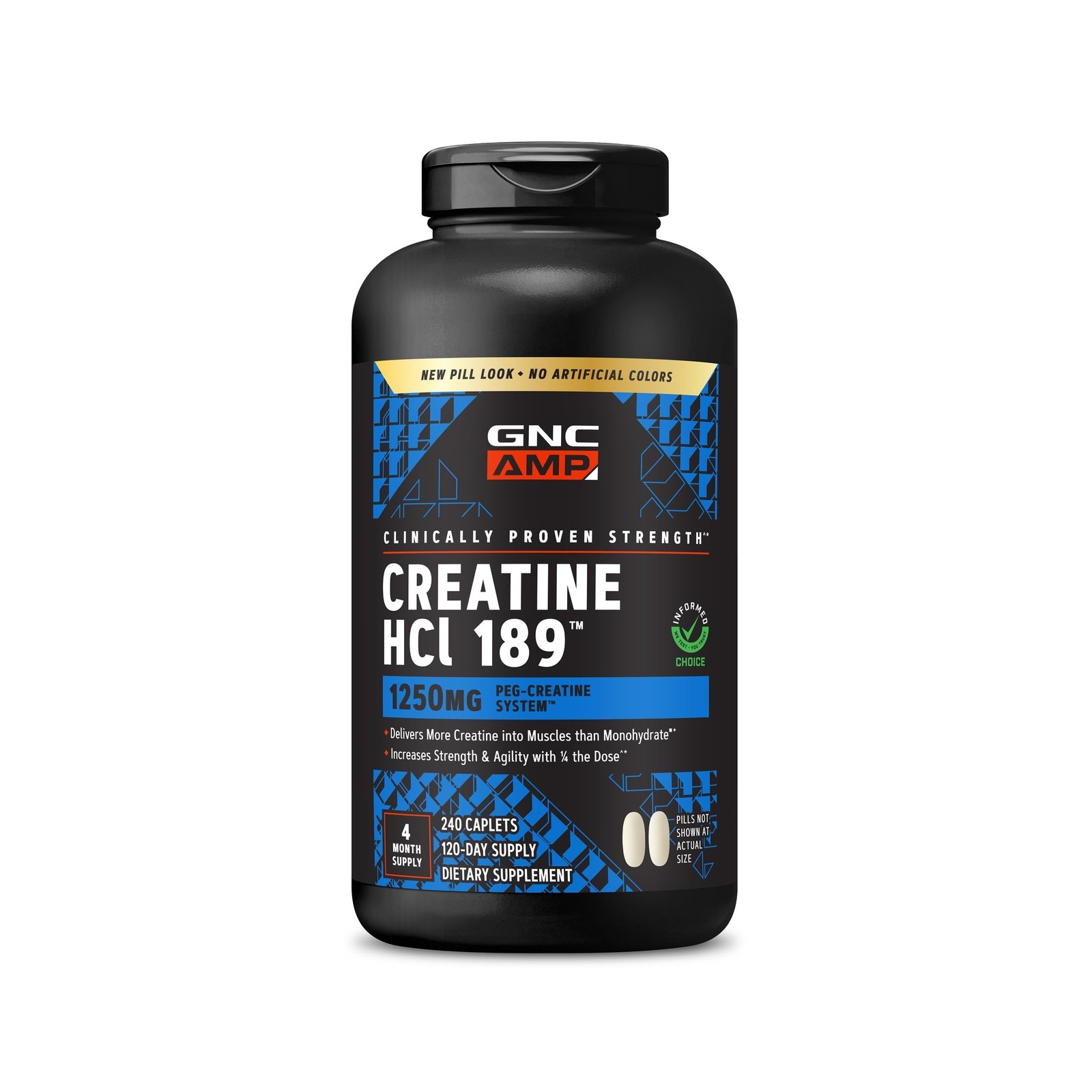 GNC AMP Creatine HCl 189 Pills, Supports Strength & Muscle Building, Athletic…
