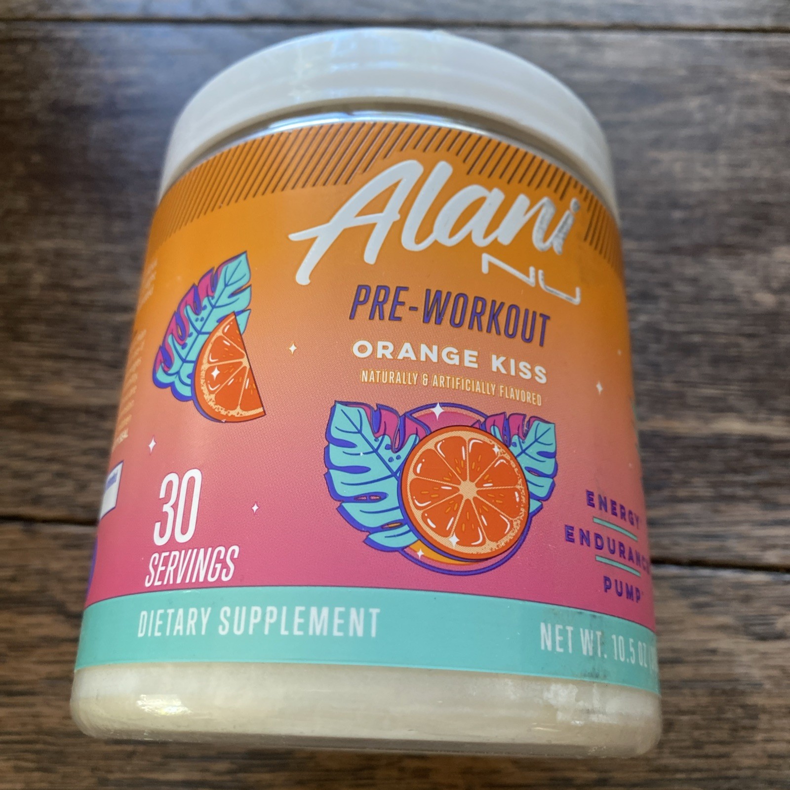 Alani Nu Pre Workout Powder Orange KISS 30 Servings Caffeine Pink Salt 07/27 NEW