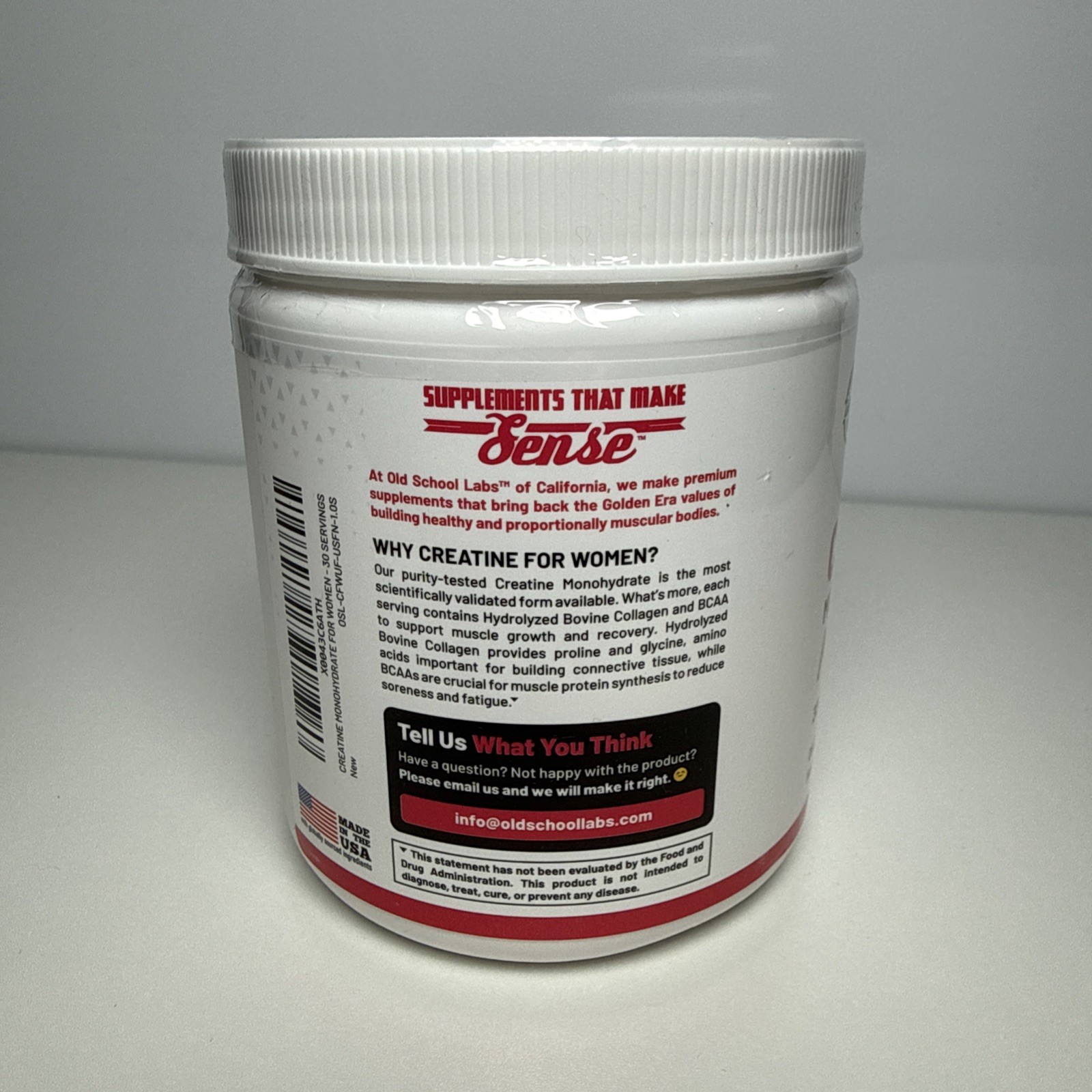Old School Labs® Creatine Monohydrate for Women 243g/8.57oz. 30 Servings Powder