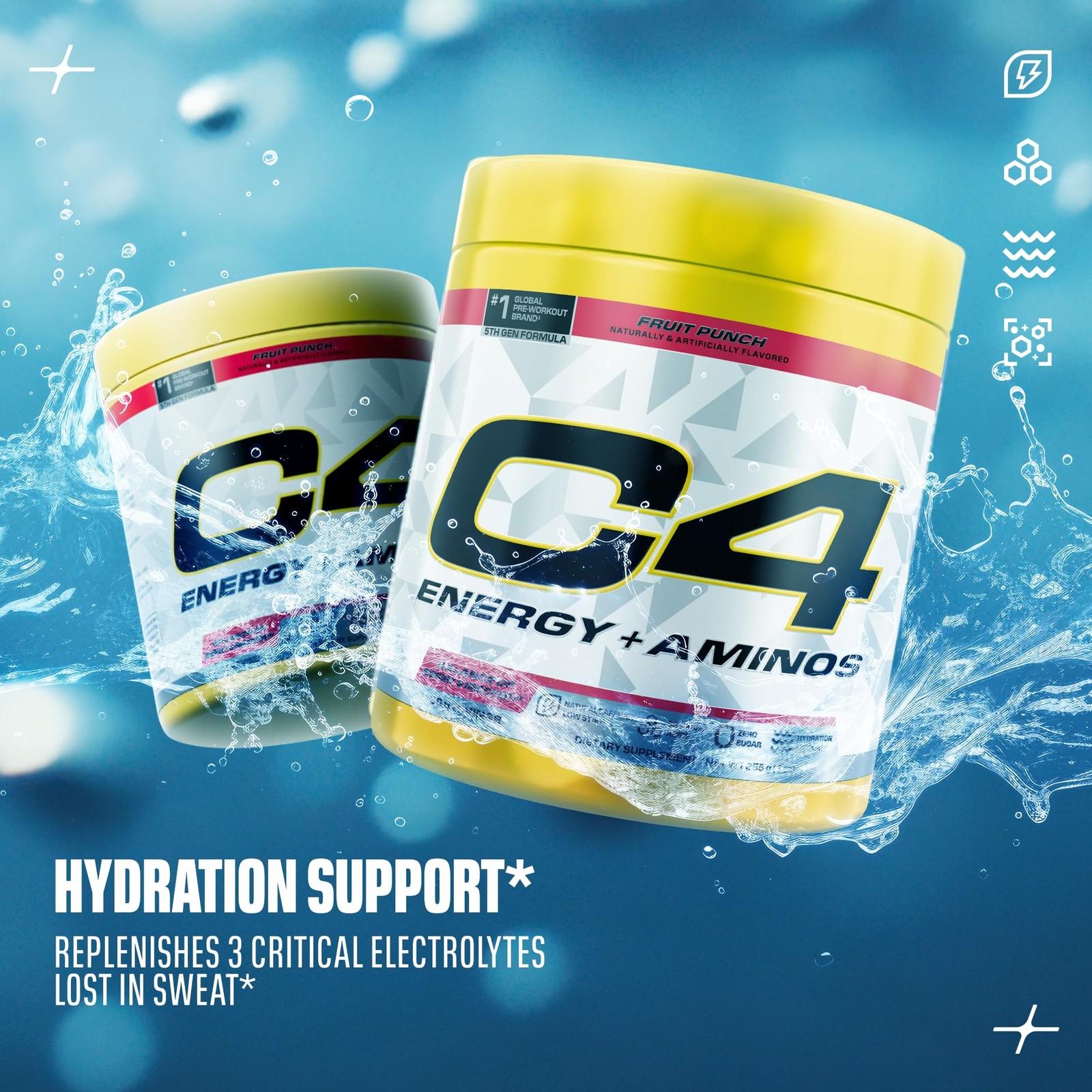 Energy + Aminos Powder, 5g BCAAs & EAAs for Muscle Recovery, 3 Electrolytes f…