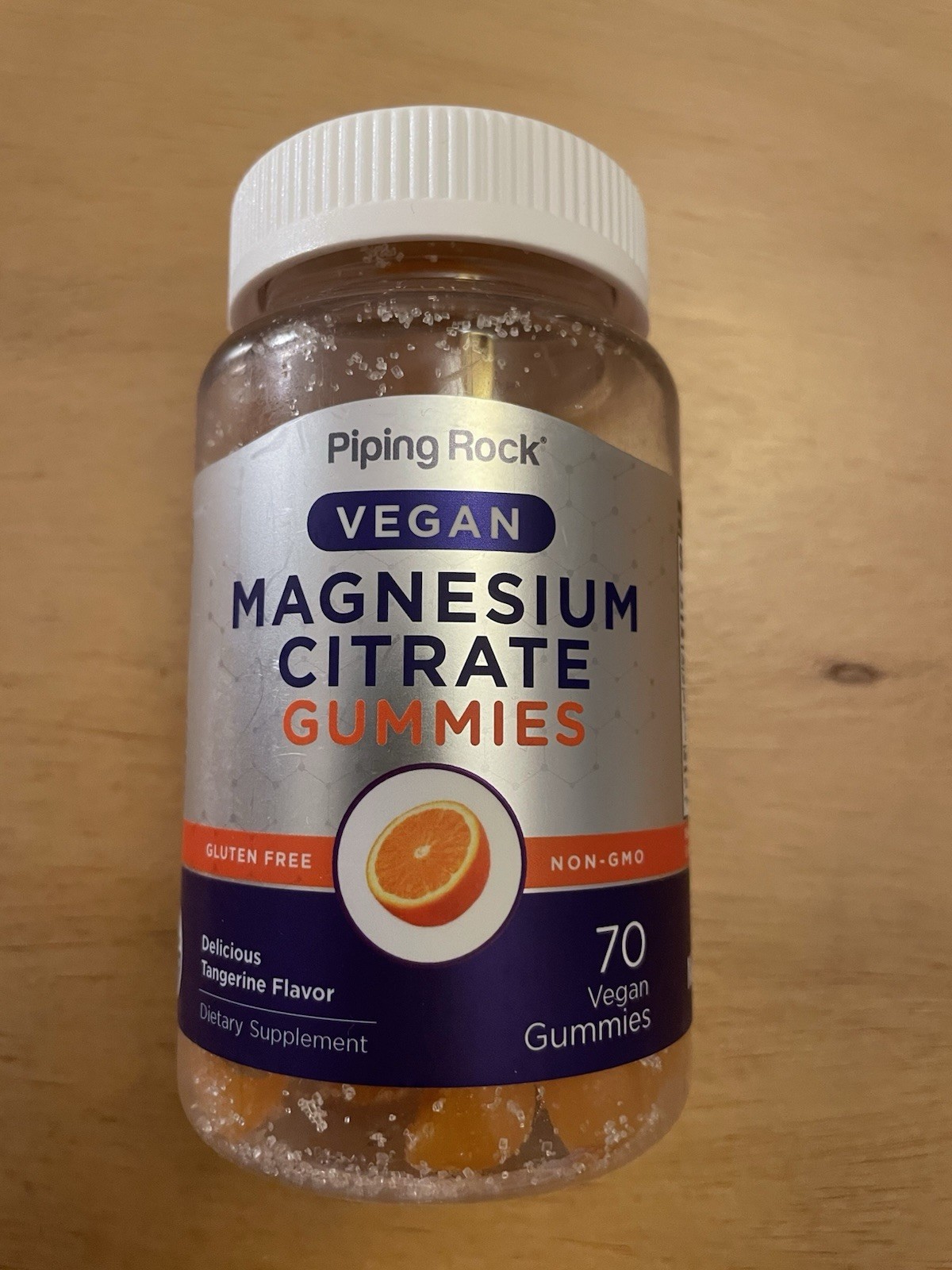 New 70 Vegan Magnesium Citrate Gummies Tangerine Flavor NON-GMO Gluten Free