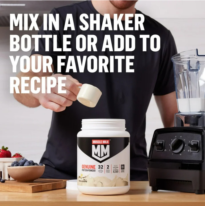 Muscle Milk Genuine Protein Powder, Vanilla, 1.9 lb, 32g Protein