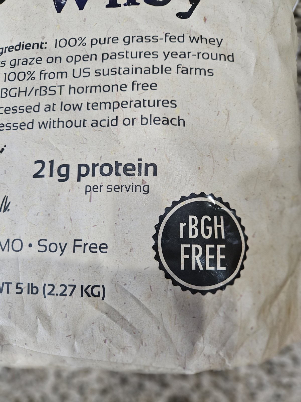 Grass Fed Whey 21g Protein 5Lbs EXP 7/26