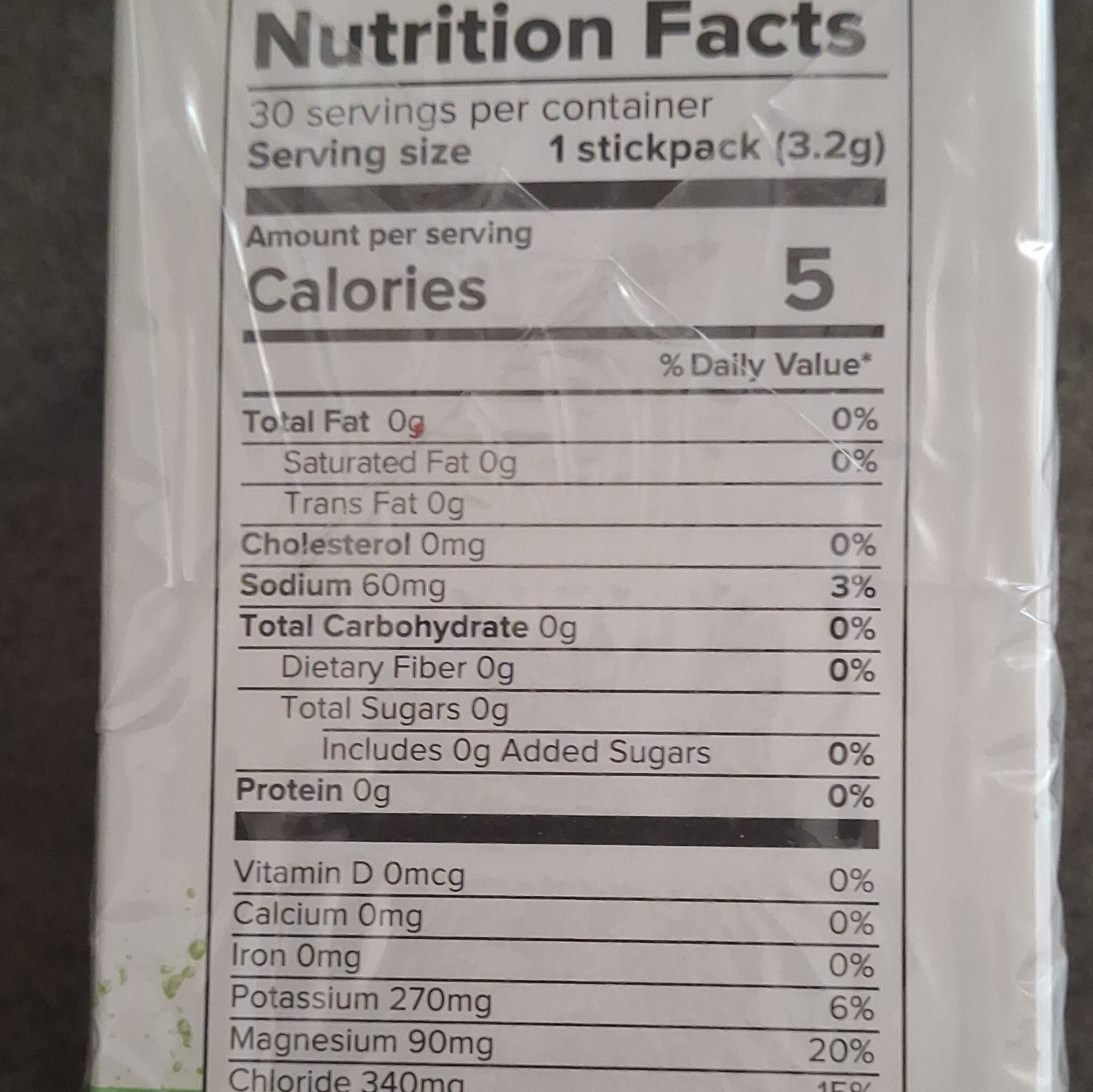 Electrolyte Drink Mix Powder Stickpacks Lemon Lime 30 Servings w/ K Mg Na