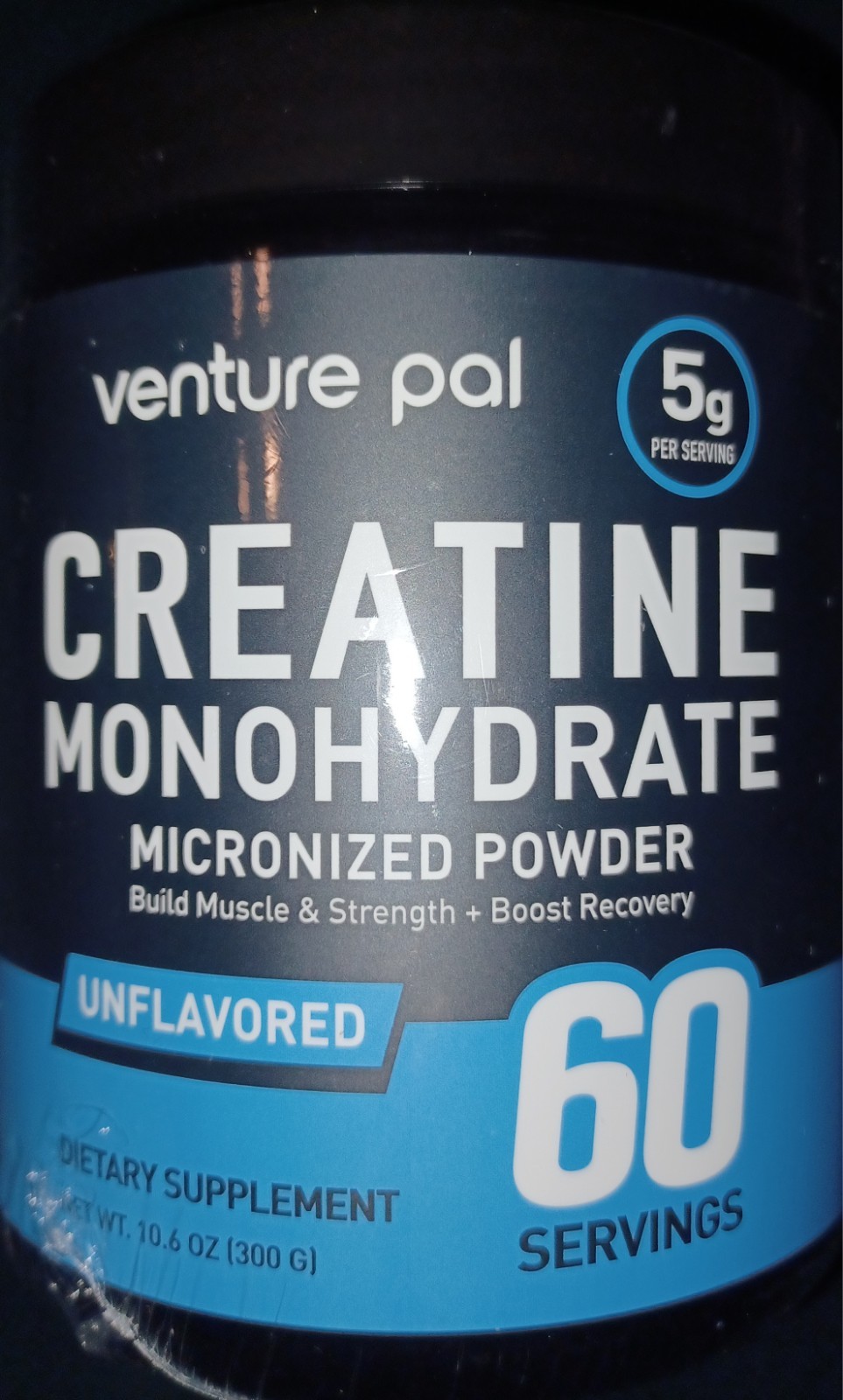 Venture Pal Micronized Creatine Monohydrate Powder 5000mg 60 Servings Unflavored