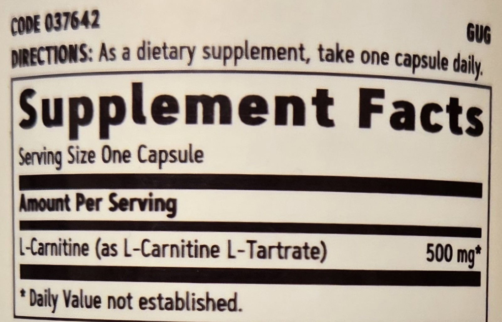 GNC L-CARNINTINE 500 mg 60 Capsules ( 60 Servings ) BEST BY 10/26