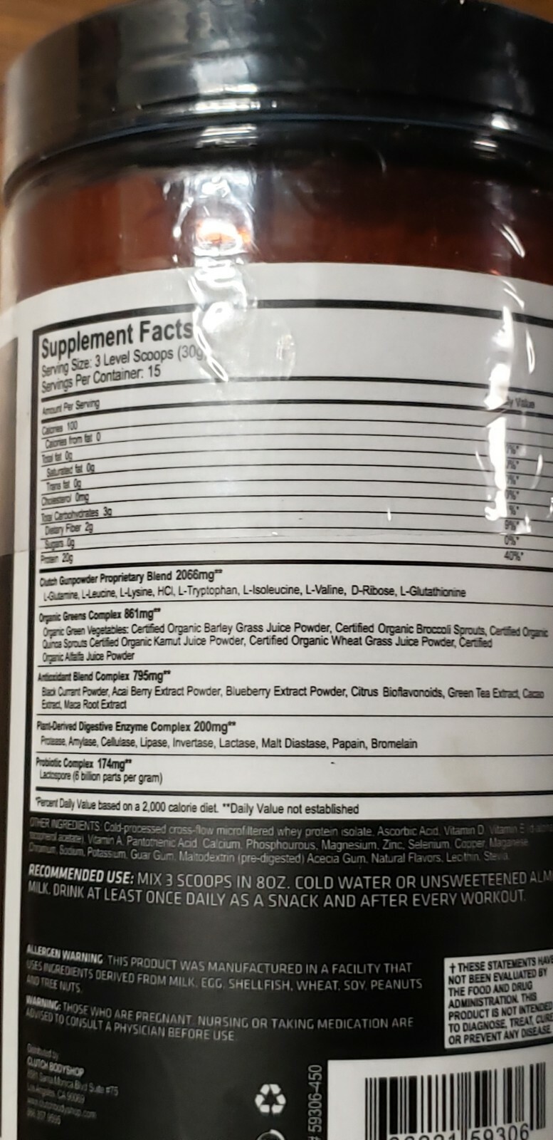 CLUTCH Body Shop – Sculpt Lean Physique Protein Powder – Vanilla Cake – 12/2024