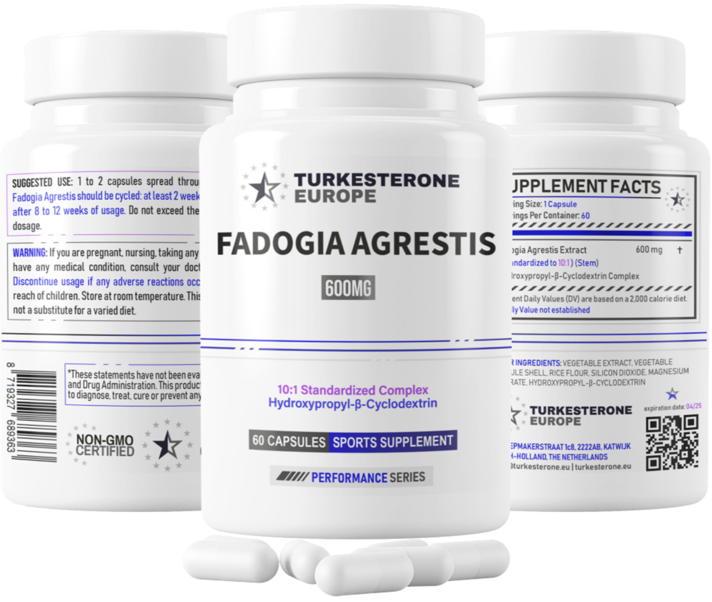 3 Pack (600mg) – Fadogia Agrestis 10:1 Complex with Hydroxypropyl-β-Cyclodextrin
