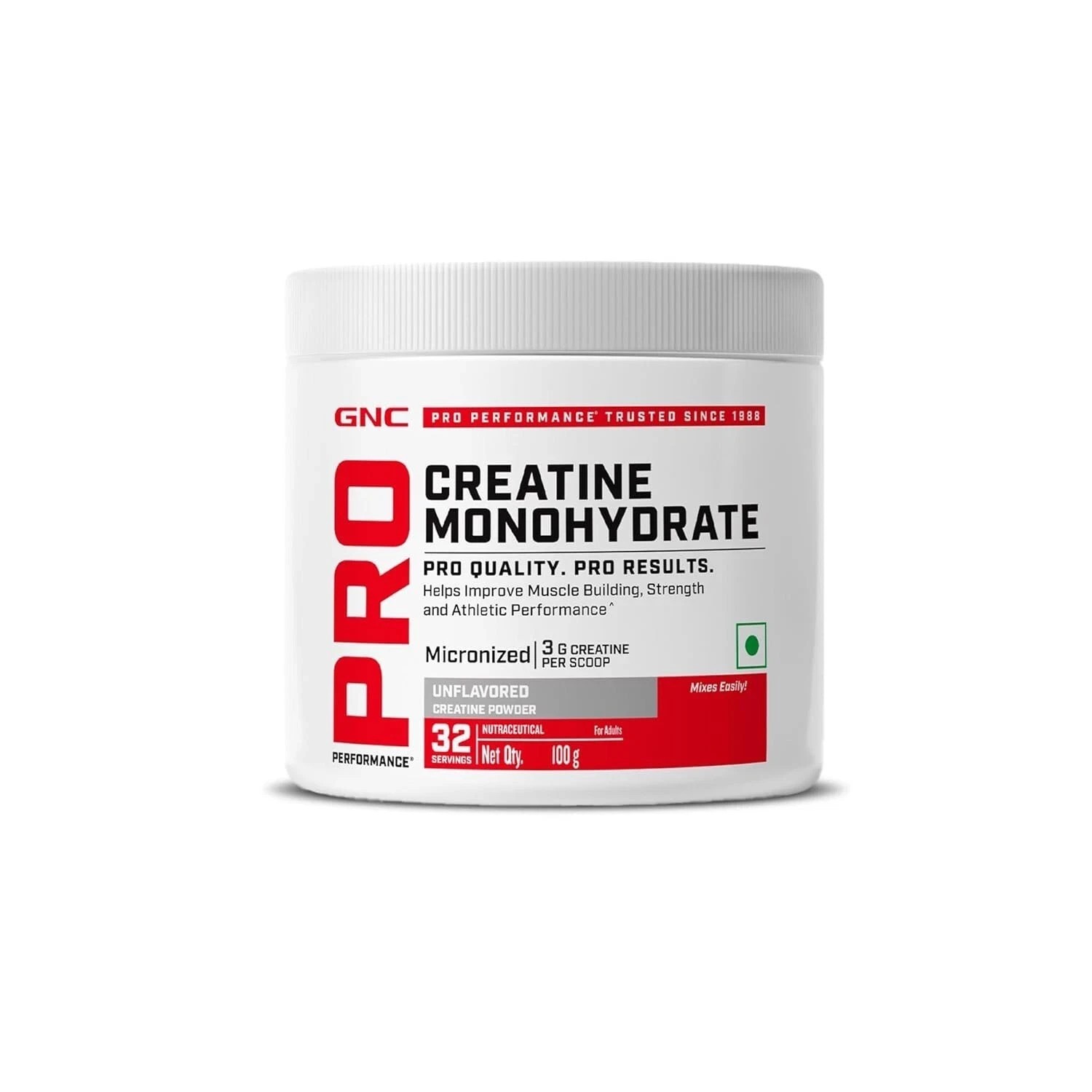 GNC Pro Performance Creatine Powder 100g – Unflavored & Gluten-Free P898
