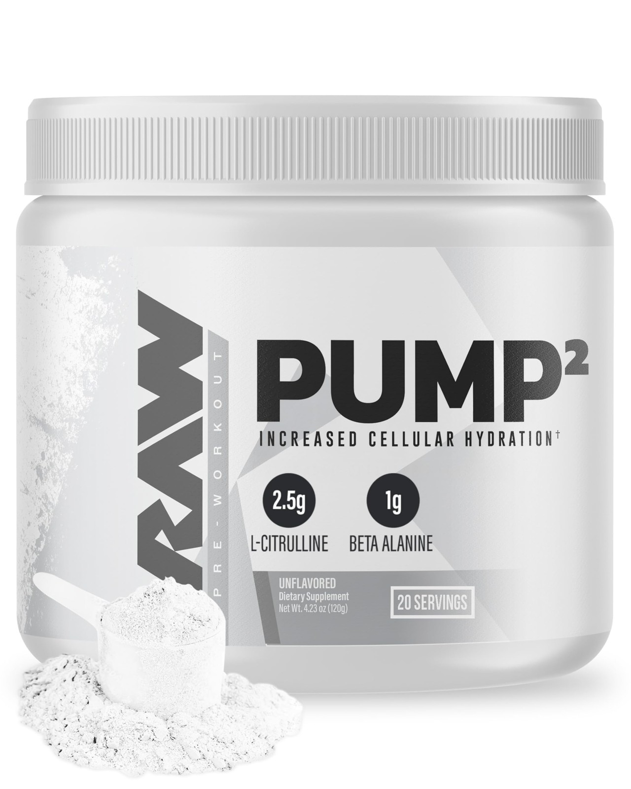 RAW Pump2 Pre Workout | Glycerol Pump 5.3 Ounce (Pack of 1), No Color