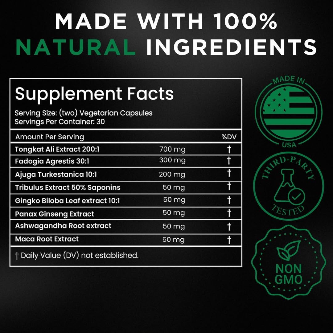 TESTPLUS+ 1,450mg 8-in-1 Testosterone Supplement for Men, Tribulus…