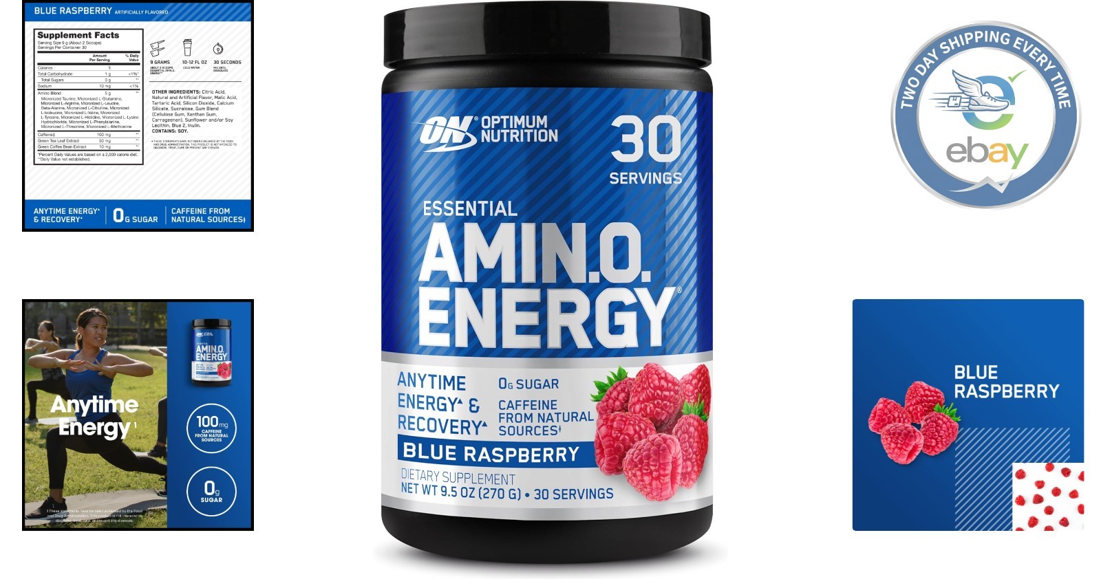Essential Amino Energy – Muscle Recovery & Focus Enhancer, Blue Raspberry Flavor