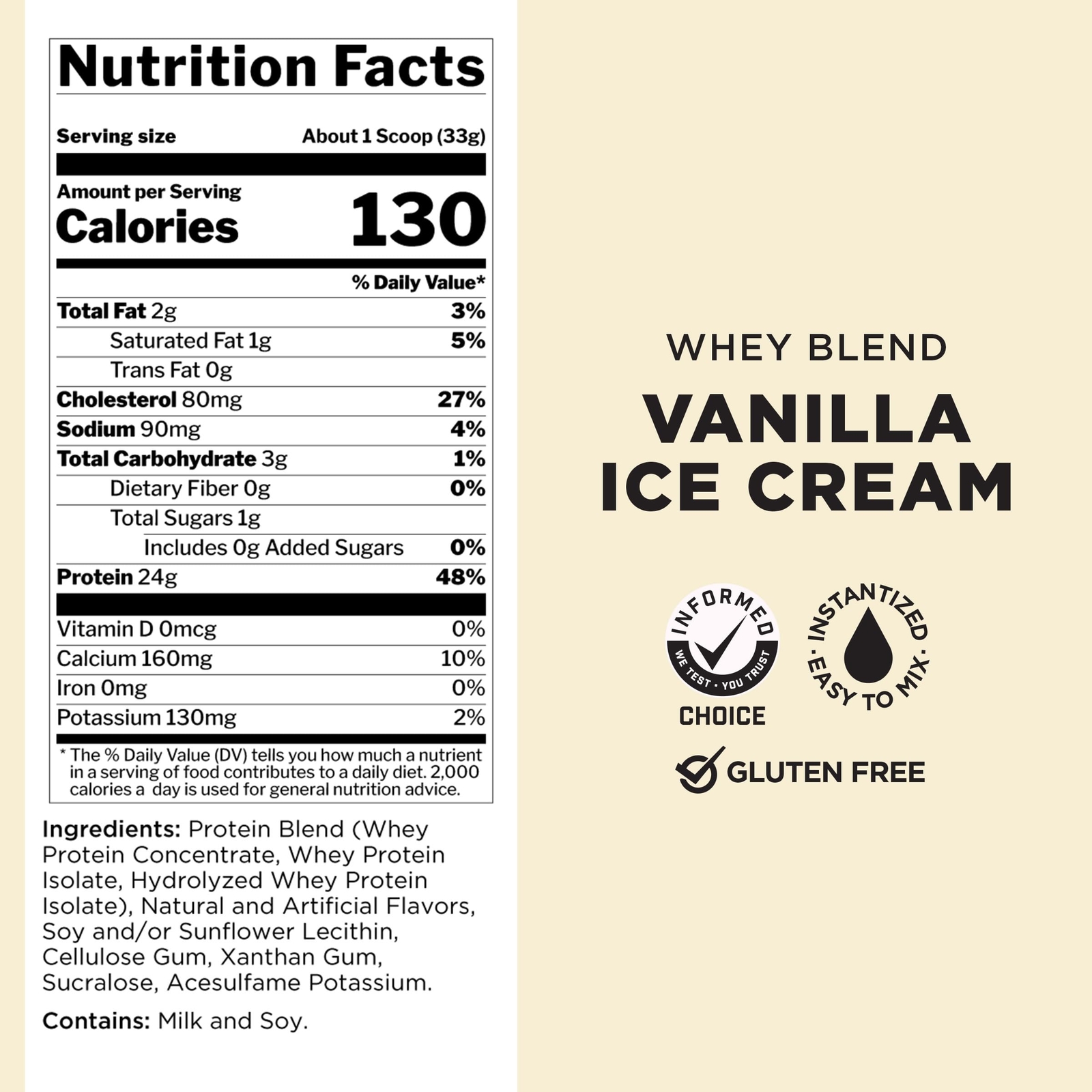 Rule One Proteins Whey Blend – Vanilla Ice Cream 24g Fast-Acting Whey Protein…