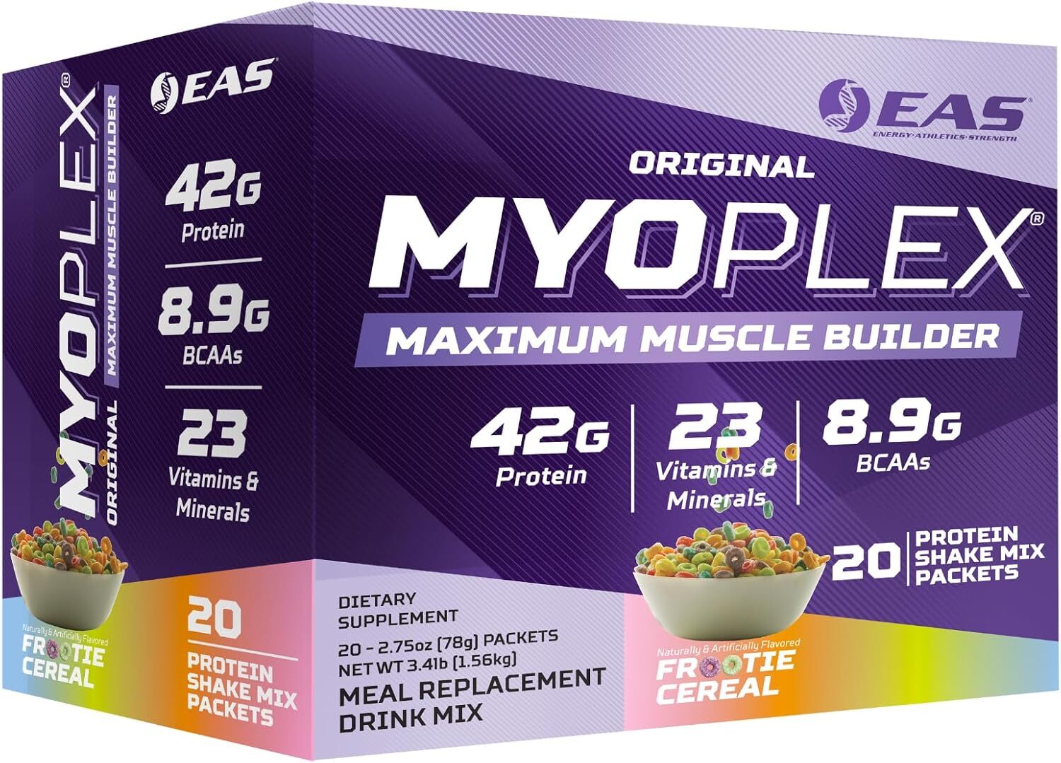 EAS Original Myoplex High Protein Meal Replacement 20 Individual Packs 6 Flavors