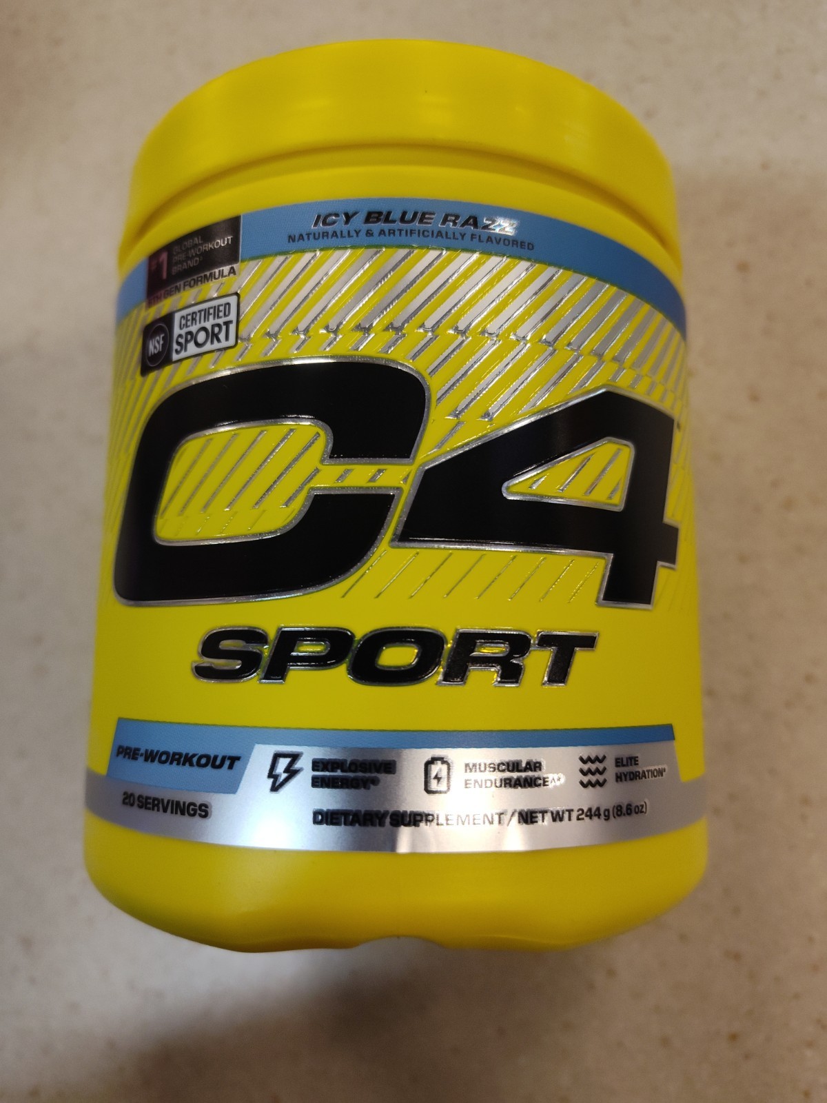Cellucor C4 Sport Original Pre Workout Powder Icy Blue Razz 20 Servings 10/2027