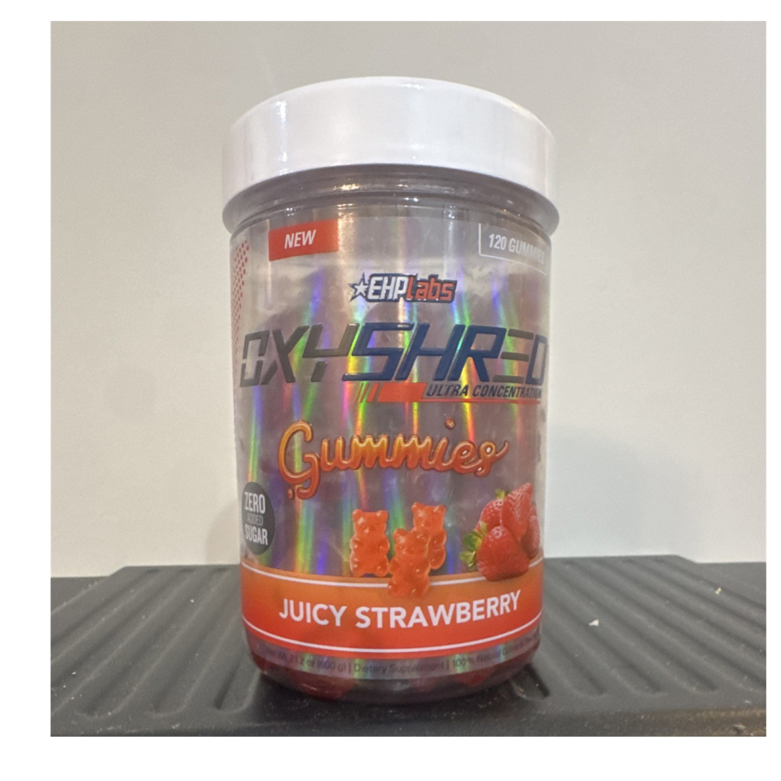 EHPlabs OxyShred Ultra Concentrate Gummies Juicy Strawberry 120 Zero Sugar