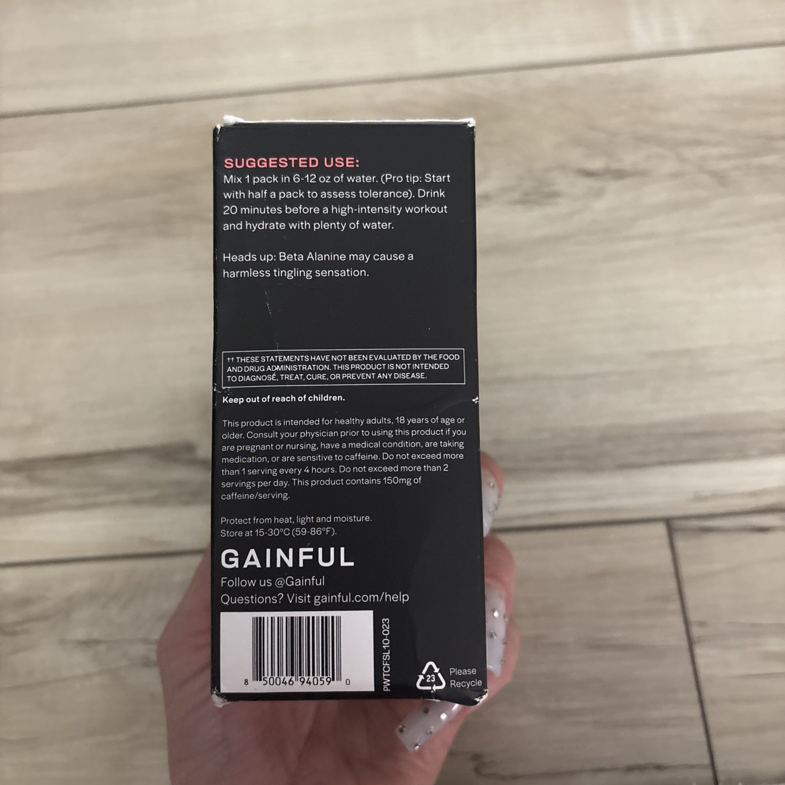 Gainful Pre Workout Powder Strawberry Lemonade Vegan 10 Ct EXP 4/26 U27