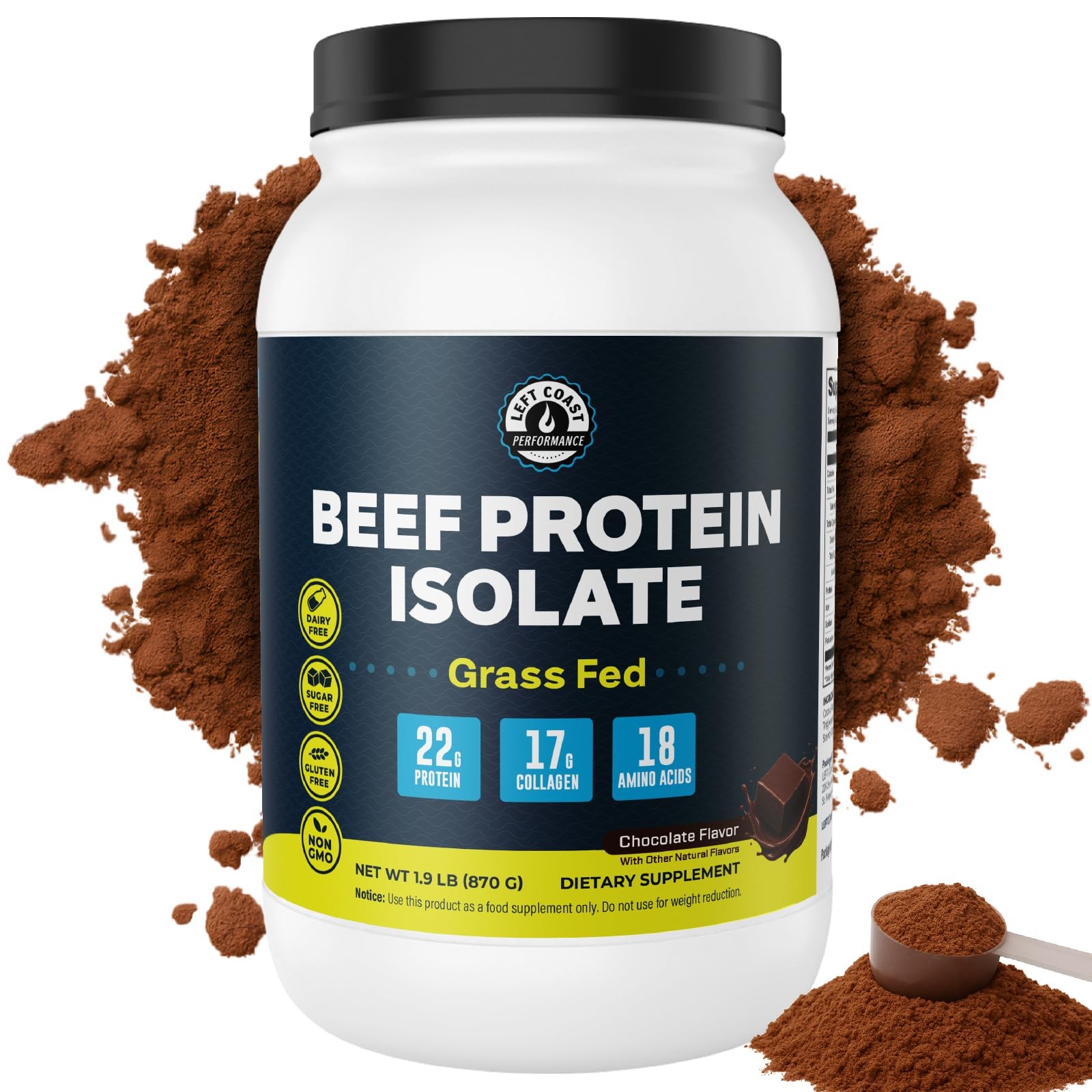 Grass Fed Beef Protein Powder – 22g Protein, 17g Collagen, 18 Amino Acids, No…