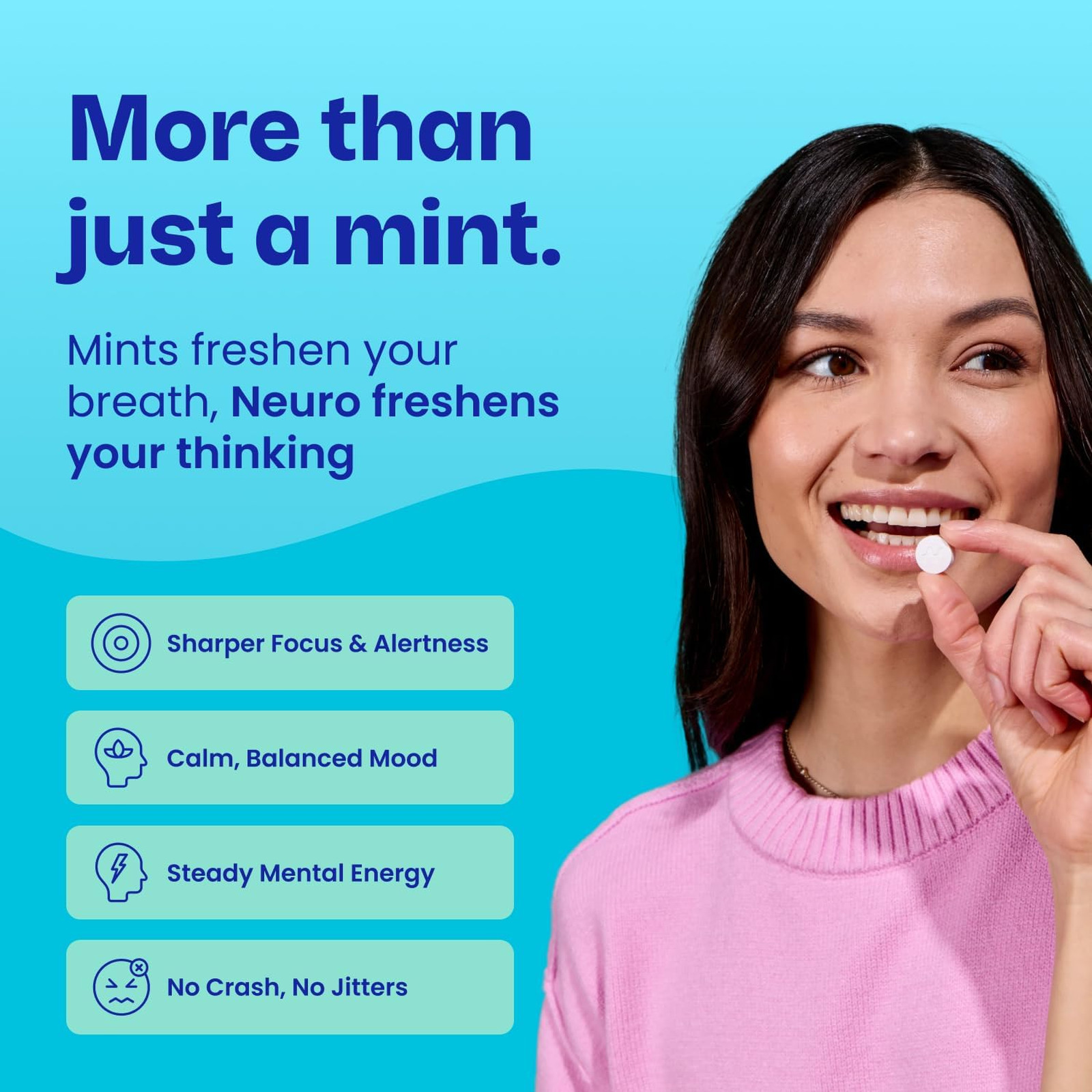 Energy and Focus Mints Sugar Free Breath Mints with 40mg Caffeine B Vitamins