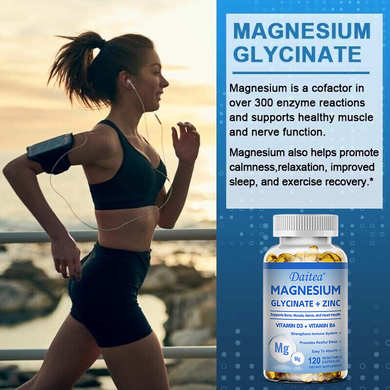 Magnesium Glycine Chelated Iron + Zinc | 500 Mg | Immune & Muscle Support Caps