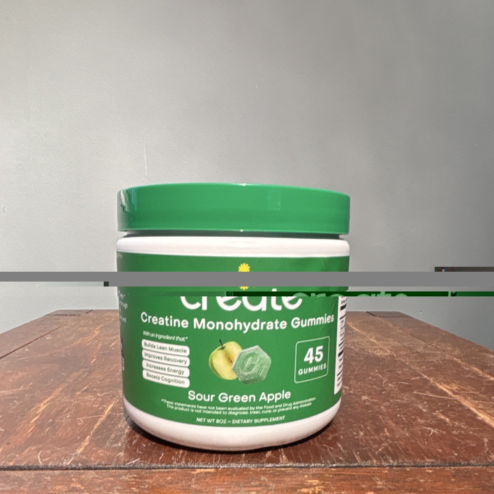 Create Creatine Monohydrate Gummies Sour Green Apple 45ct 8oz