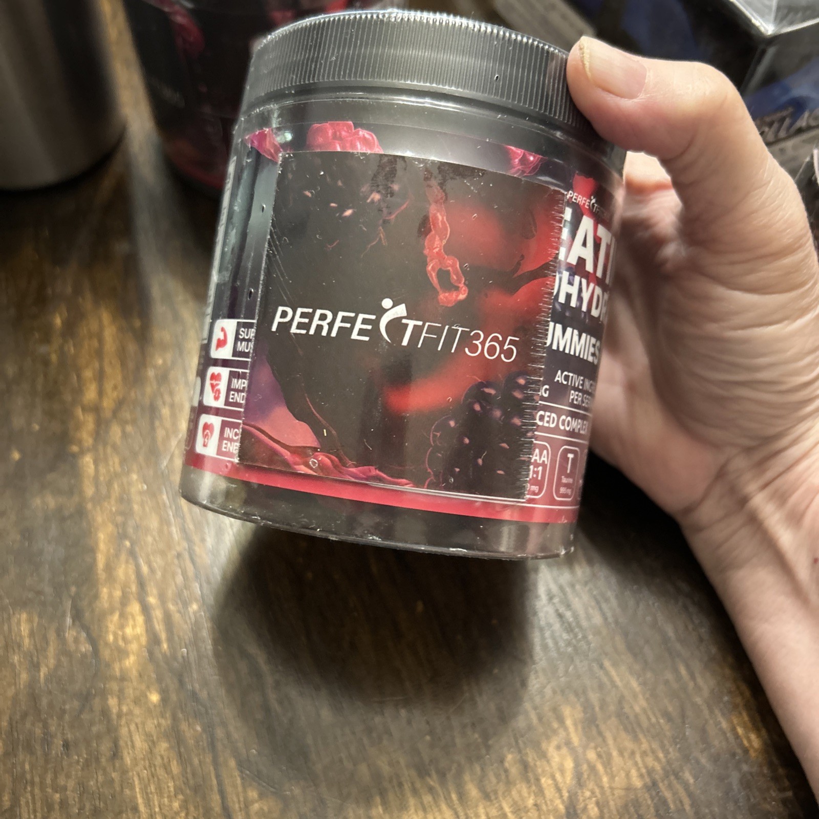 PERFECTFIT365 Creatine Monohydrate Gummies 8000mg BCA L-carnitine Sugar-Free