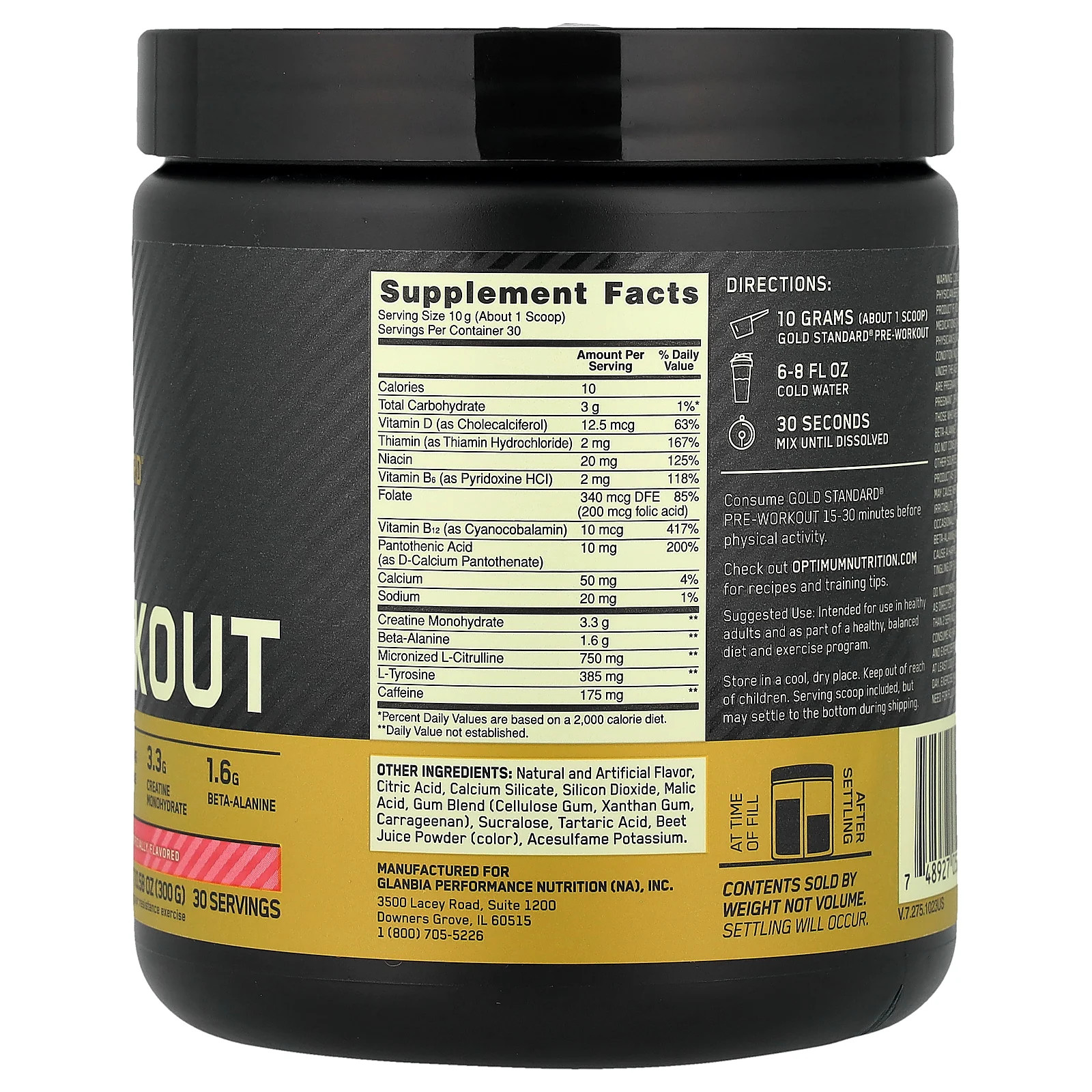 Gold Standard Pre-Workout, Watermelon Candy, 10.58 oz (300 g)