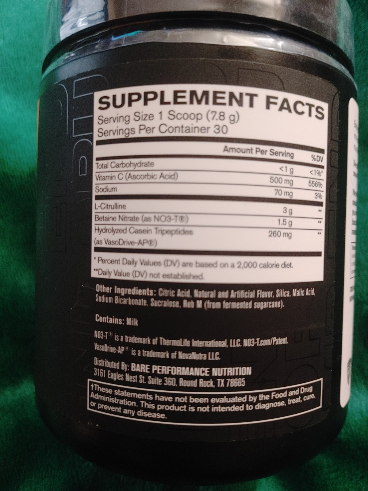 BARE PERFORMANCE NUTRITION Endo Pump Muscle Pump Enhancer- L-Citrulline, NO3-T