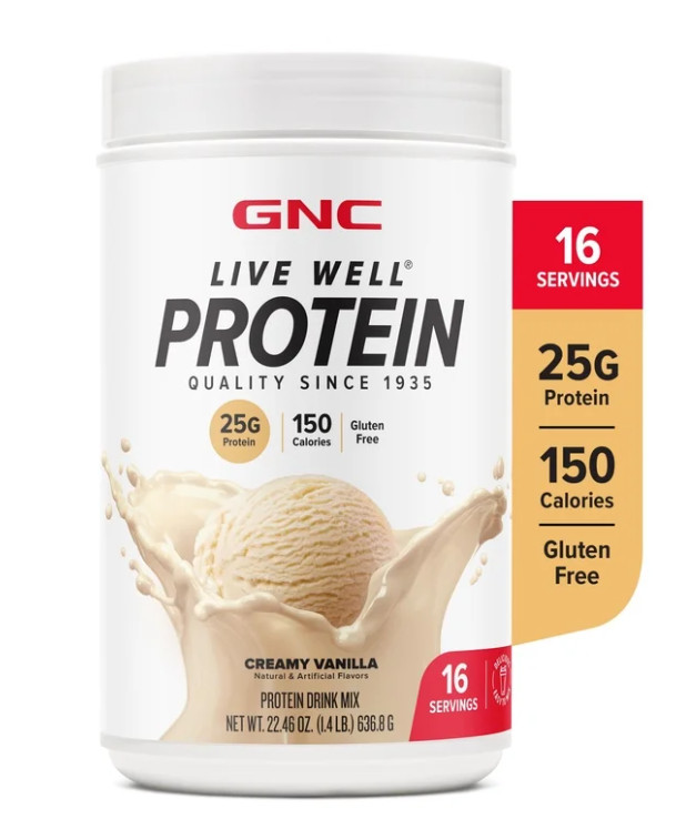 GNC Whey Protein Powder, Creamy Vanilla, 16 Servings