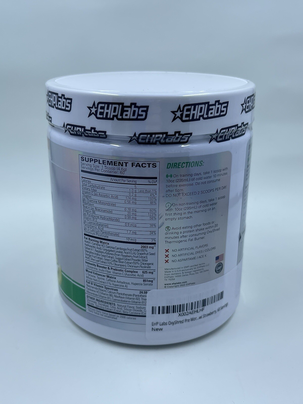 EHP Labs OxyShred Pre Workout Powder Kiwi Strawberry 60 Servings Energy Boost