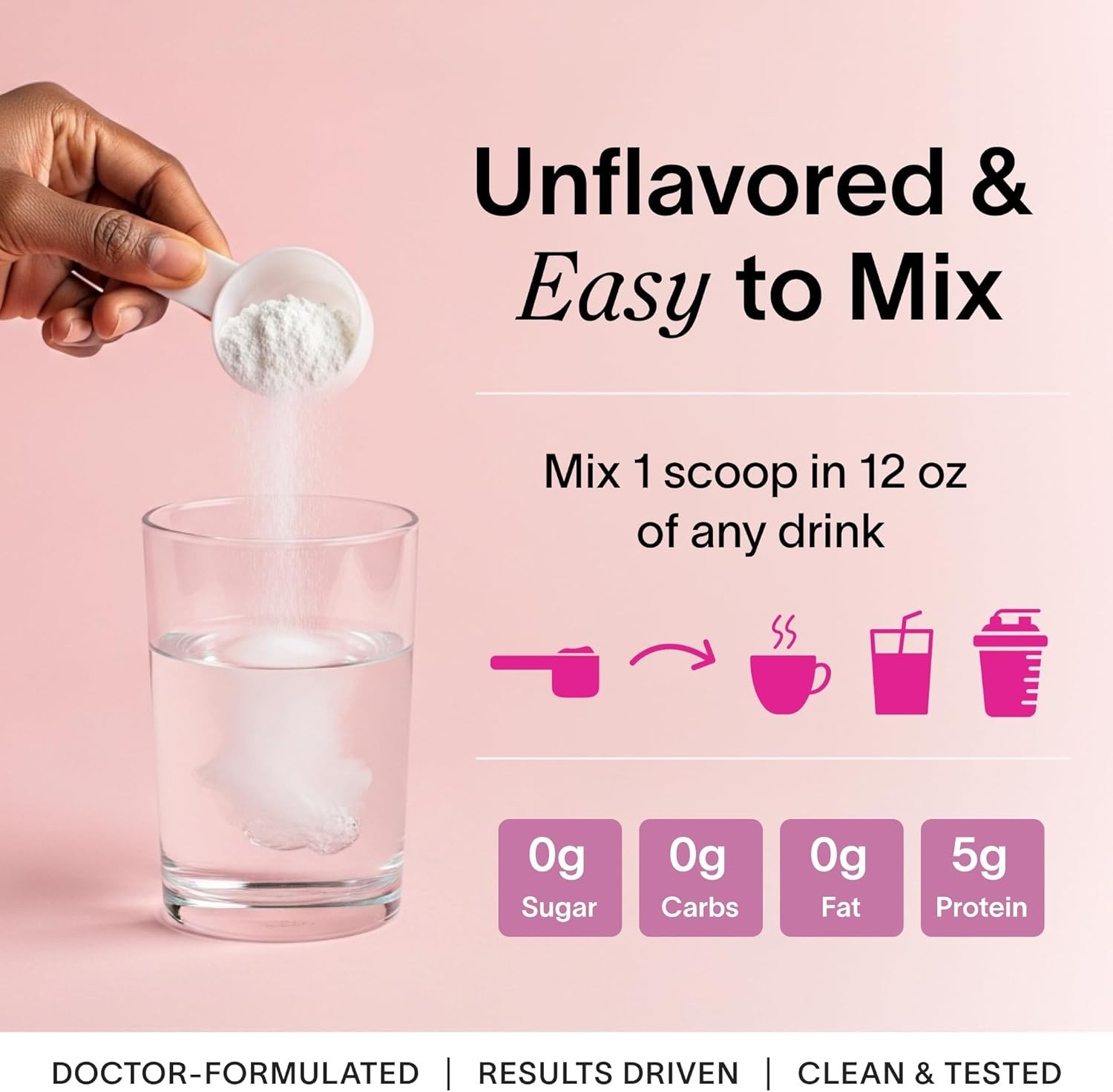 5g Creatine Monohydrate Beauty Supplement for Women + 5g Collagen & Pearl Powder