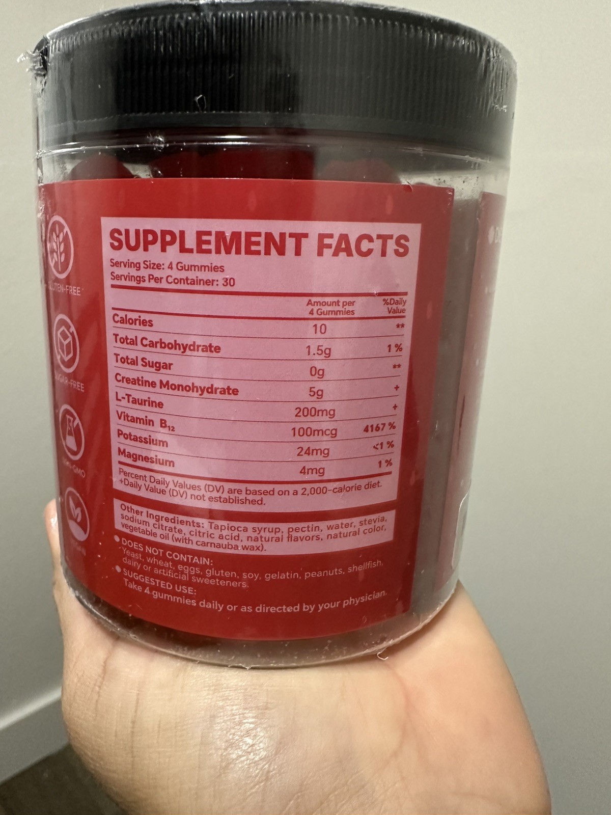 Frellanox Creatine Monohydrate Gummies Strawberry 120ct 5g +B12 Taurine