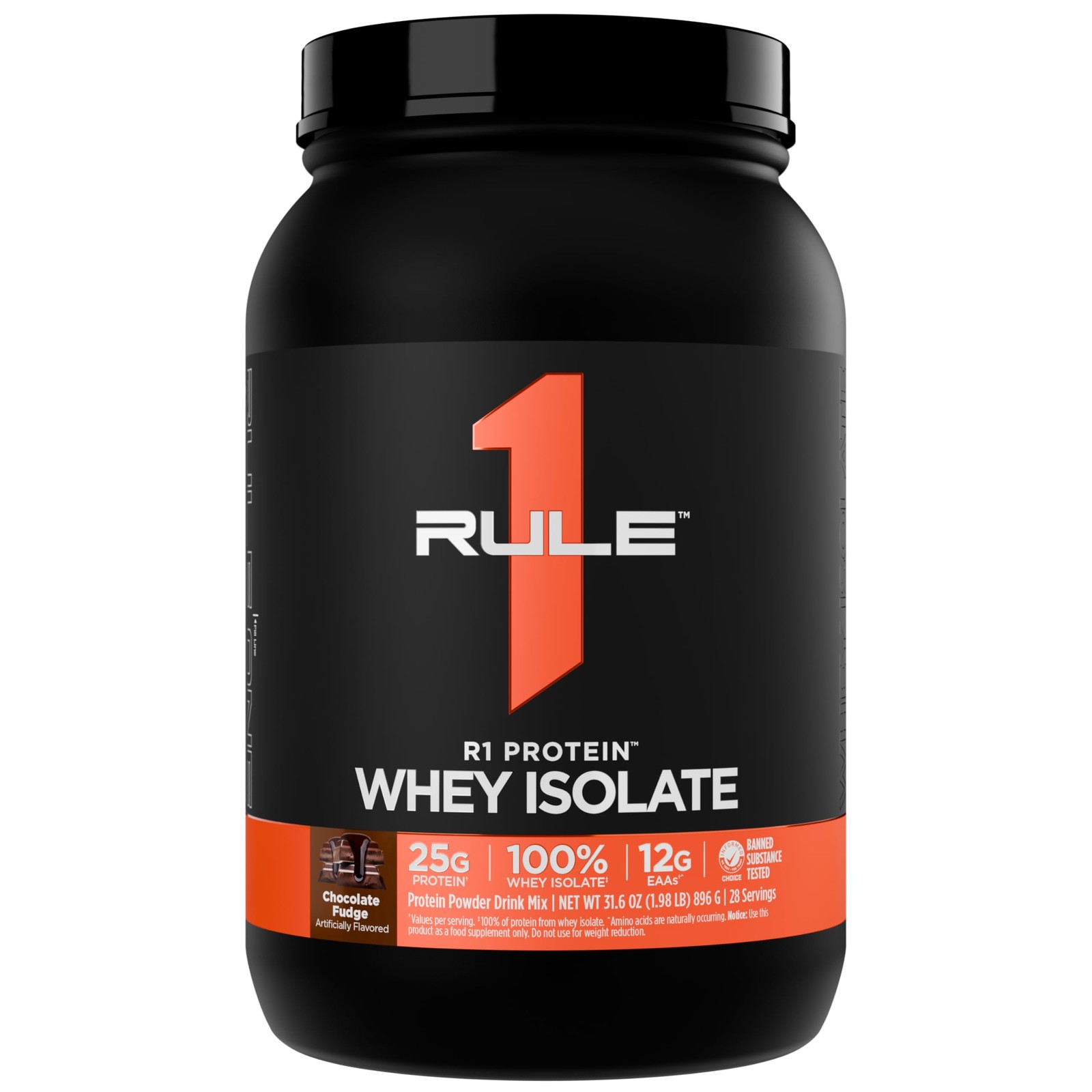 Whey Protein Isolate, Chocolate Fudge, 28 Servings – 25g Protein for Workout