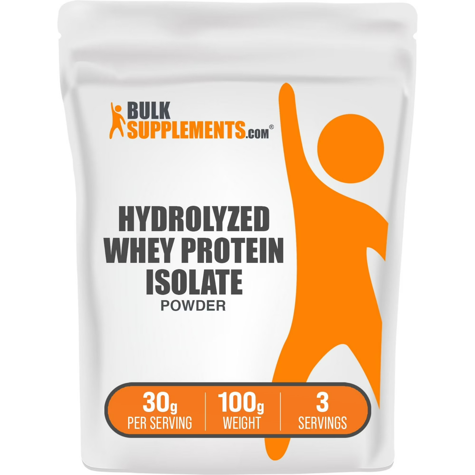 BulkSupplements Hydrolyzed Whey Protein Isolate Powder BCAAs Unflavored 100g