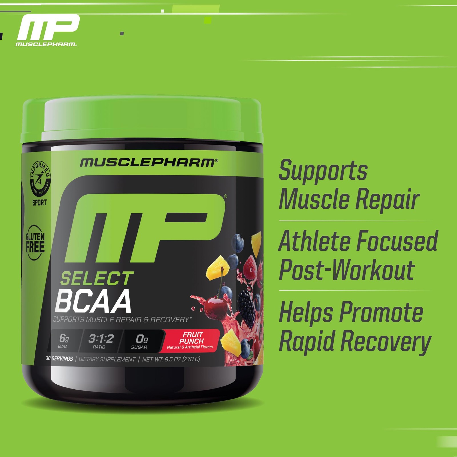 MusclePharm Essentials BCAA Powder, Pre & Post Workout Recovery Drink, Suppor…