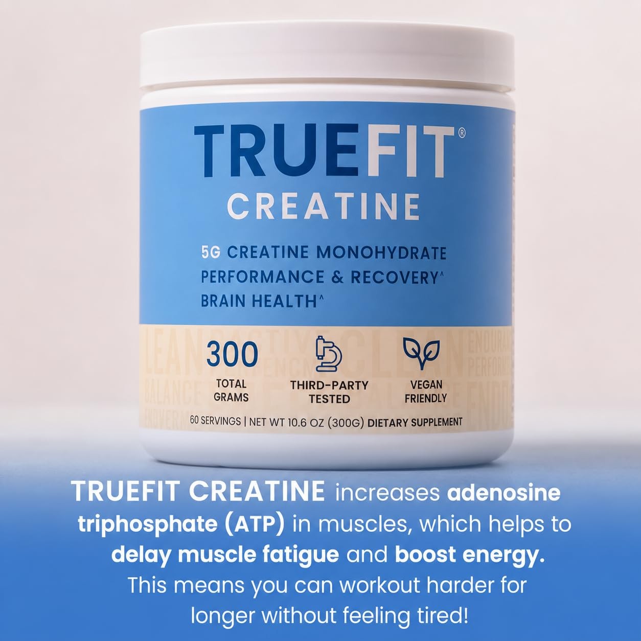 TrueFit Creatine Monohydrate Powder for Women 60 Servings (Pack of 1), White