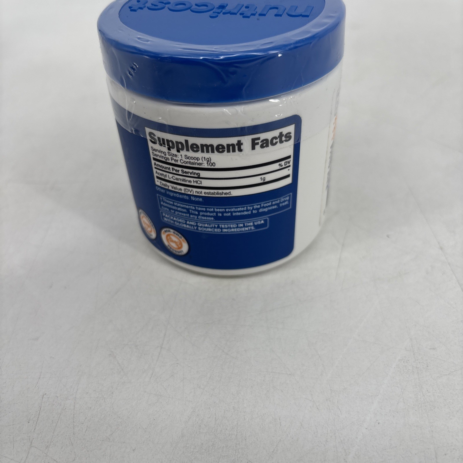 Nutricost Pure Acetyl L-Carnitine 100g, 1000mg Per Serving, 100 Servings