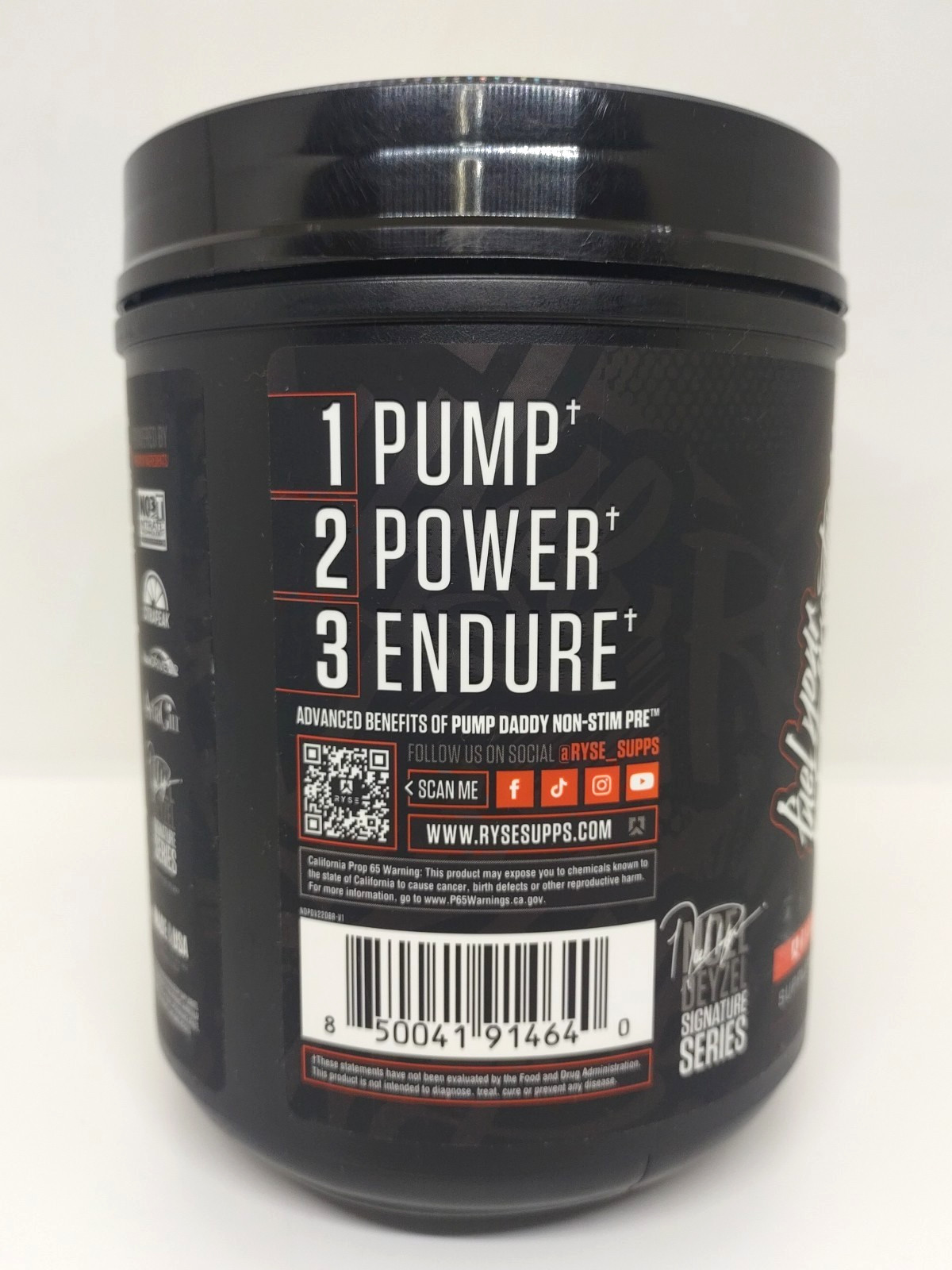Ryse Up Pump Daddy V2 Non-Stim Pre-Workout 23 Oz 40 Servings Blue Raseberry