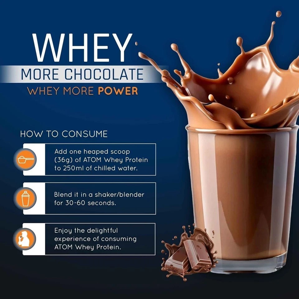 AS-IT-IS ATOM Whey Protein 500g Isolate & Concentrate Chocolate 27g protein D210
