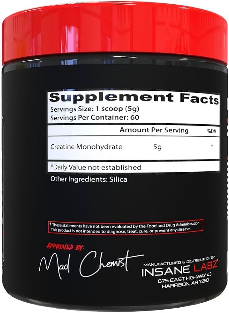 Unflavored Creatine Monohydrate – 60 Servings, 5g Per Serving for Strength