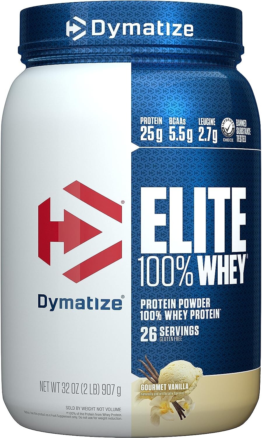 Dymatize Elite 100% Whey Protein Powder, 25G Protein, 5.5G Bcaas & 2.7G L-Leucin