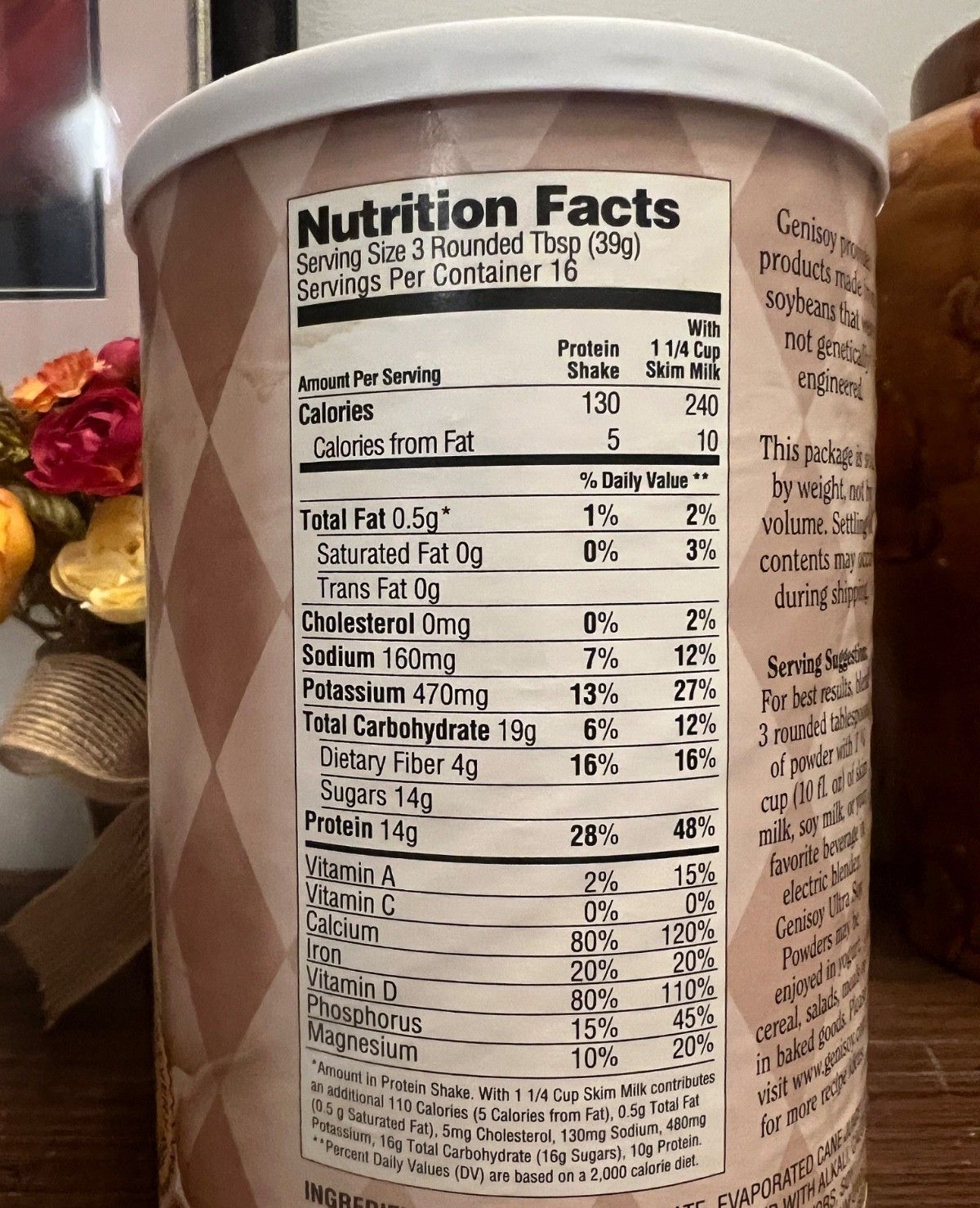 Gensoy Ultra Soy Weight Loss Protein Shake Chocolate 22oz 1.38lb Bone Health NEW